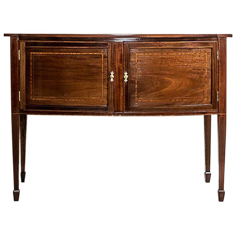 19th-Century Sheraton Cabinet in Brown Veneered with Mahogany For Sale