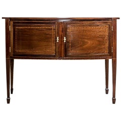 Antique 19th-Century Sheraton Cabinet in Brown Veneered with Mahogany