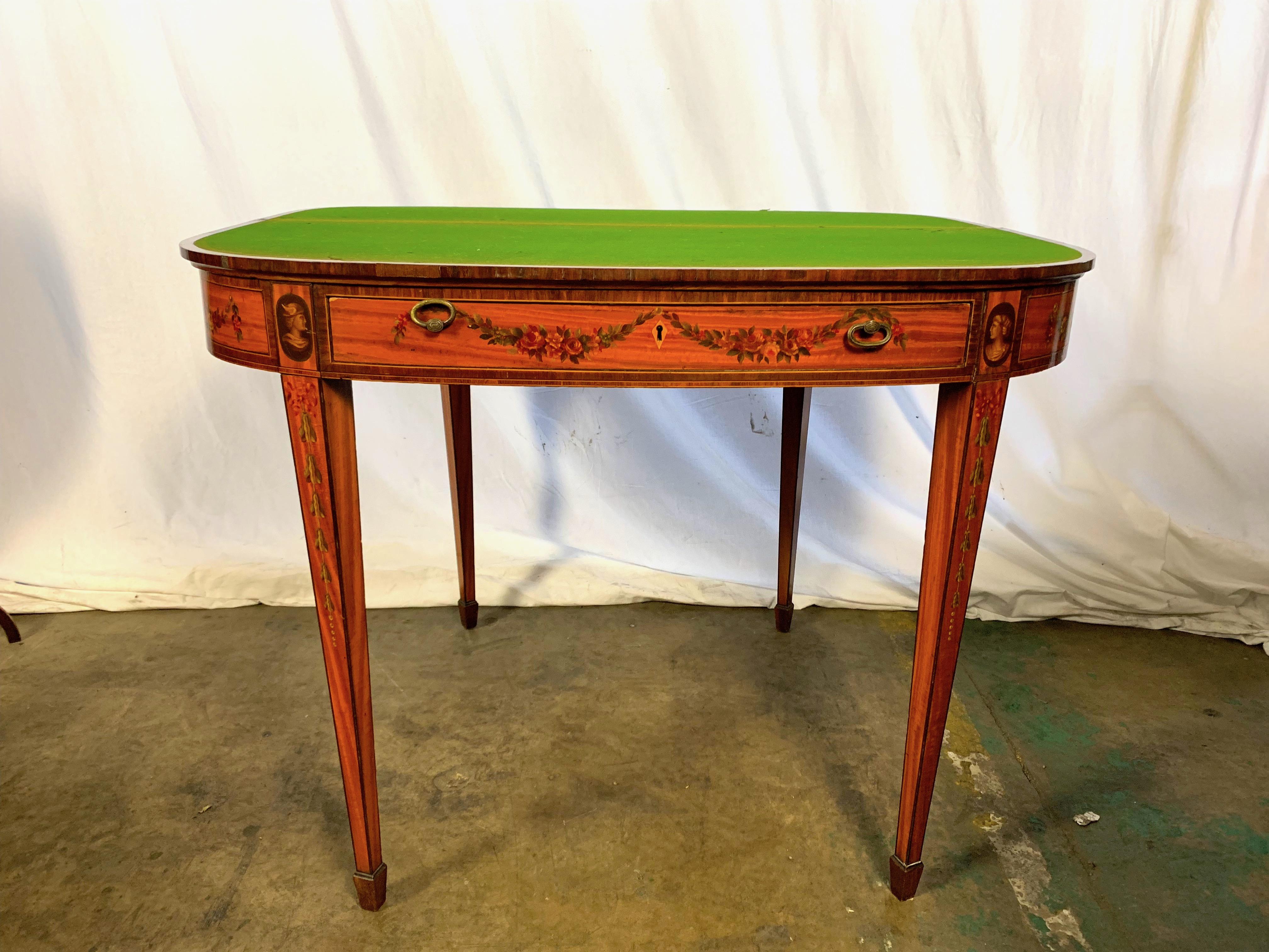 English 19th Century Sheraton Card Table For Sale