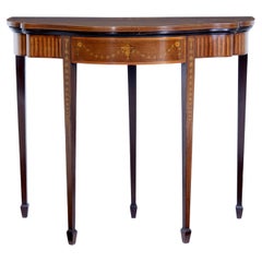 19th Century Sheraton revival inlaid mahogany card table
