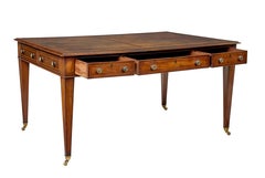19th century Sheraton revival leather top library table