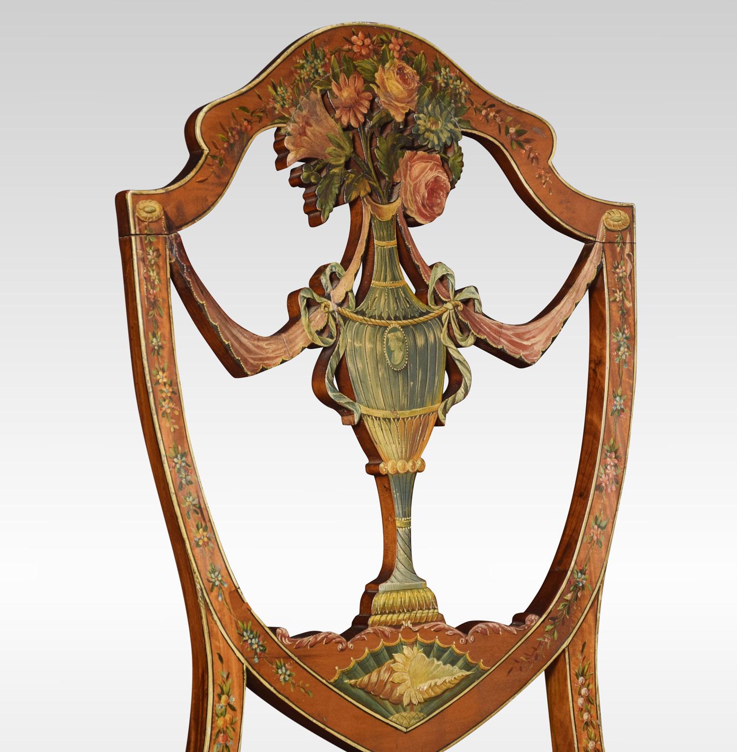 19th Century Sheraton Revival Satinwood Chair 1