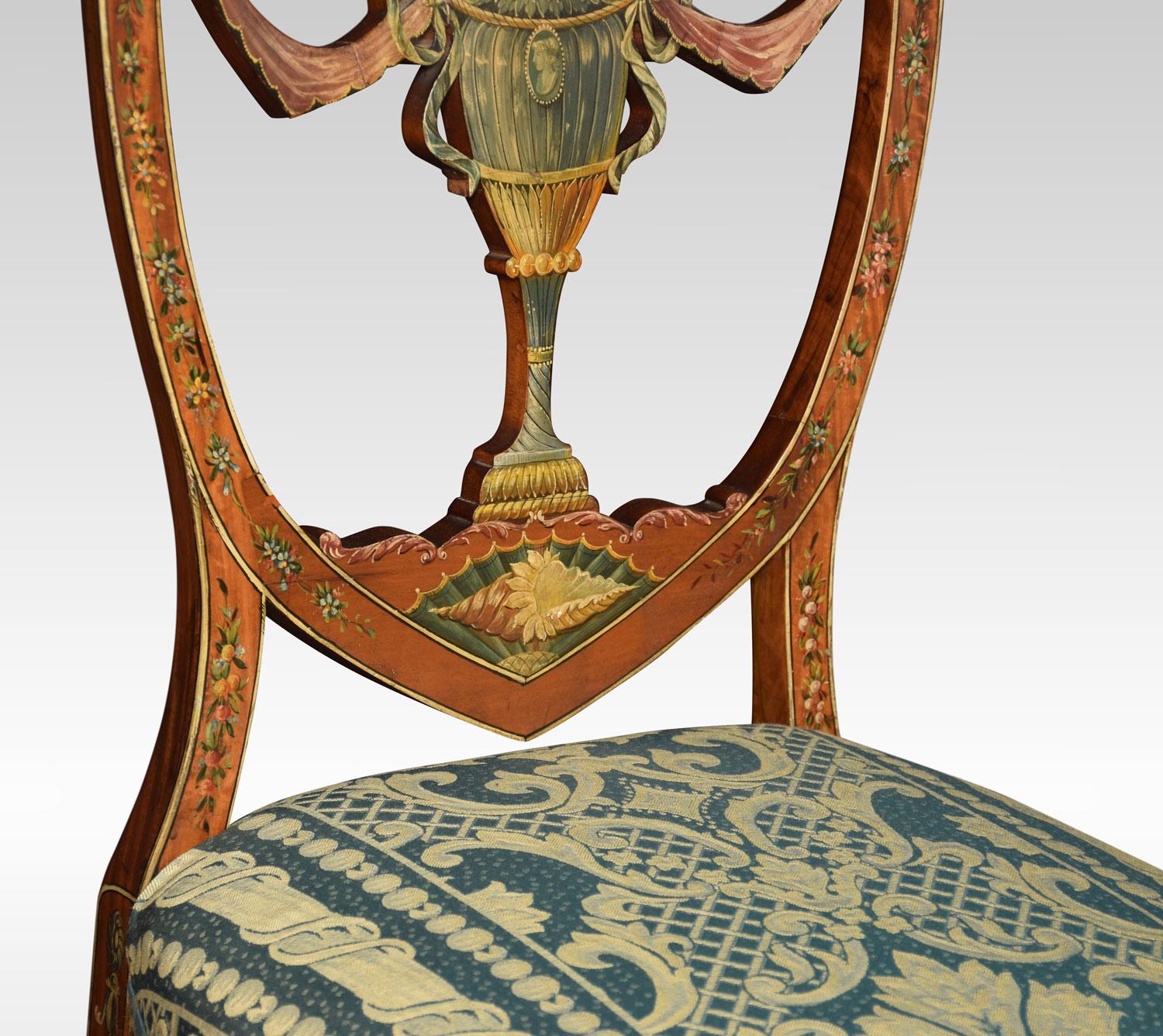 19th Century Sheraton Revival Satinwood Chair 3