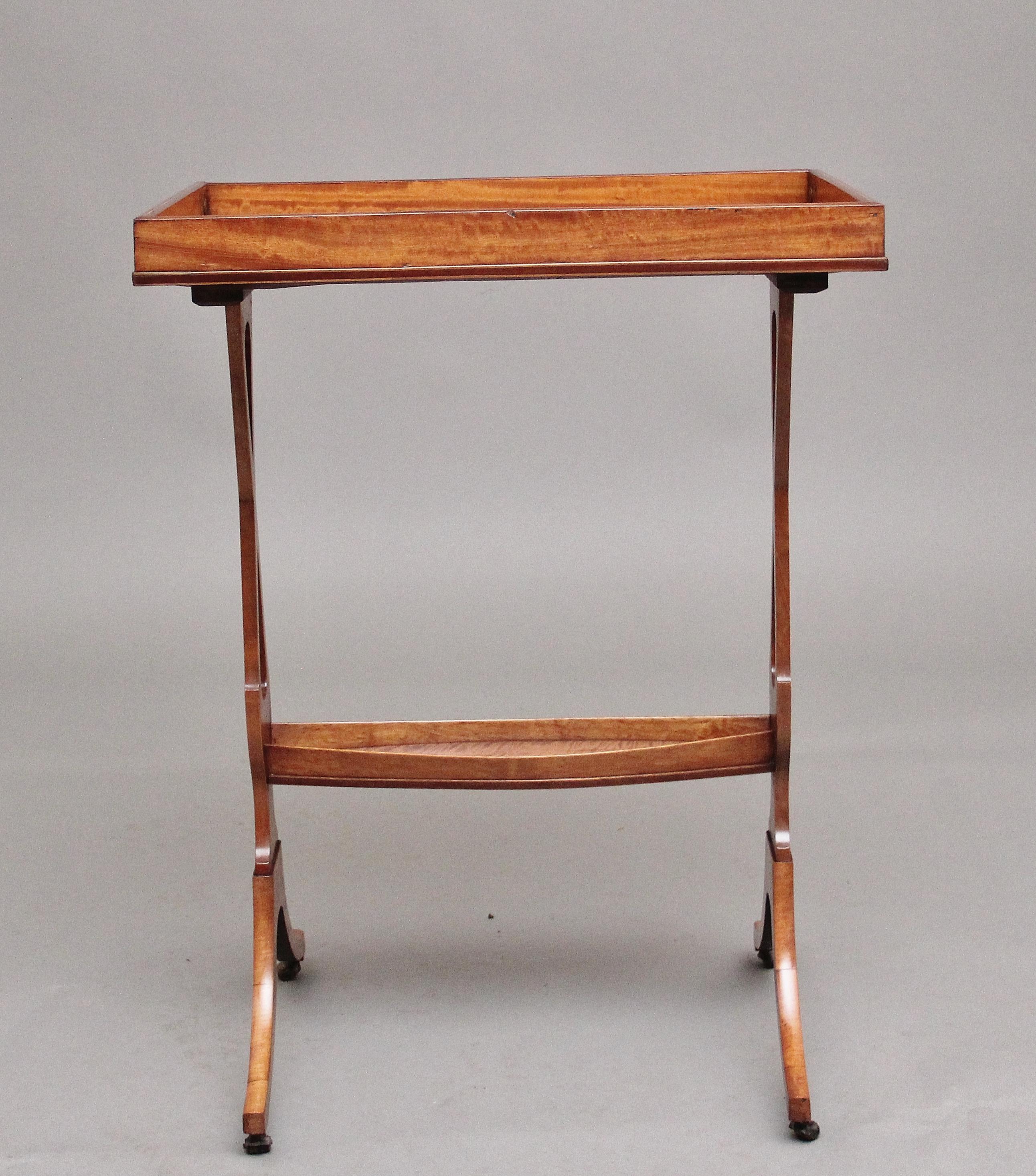 19th Century Sheraton Revival Satinwood Serving Table For Sale 4