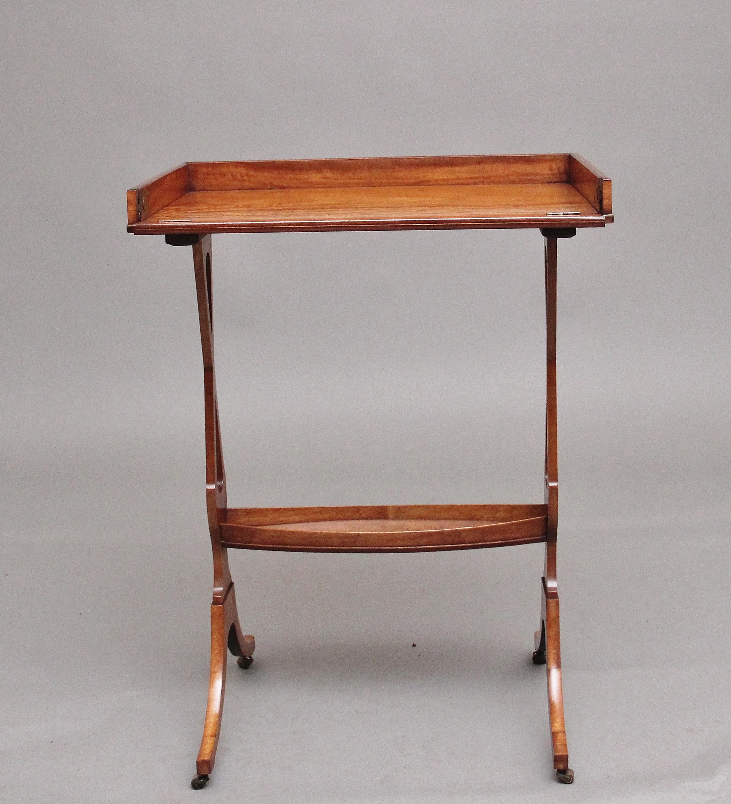 British 19th Century Sheraton Revival Satinwood Serving Table For Sale
