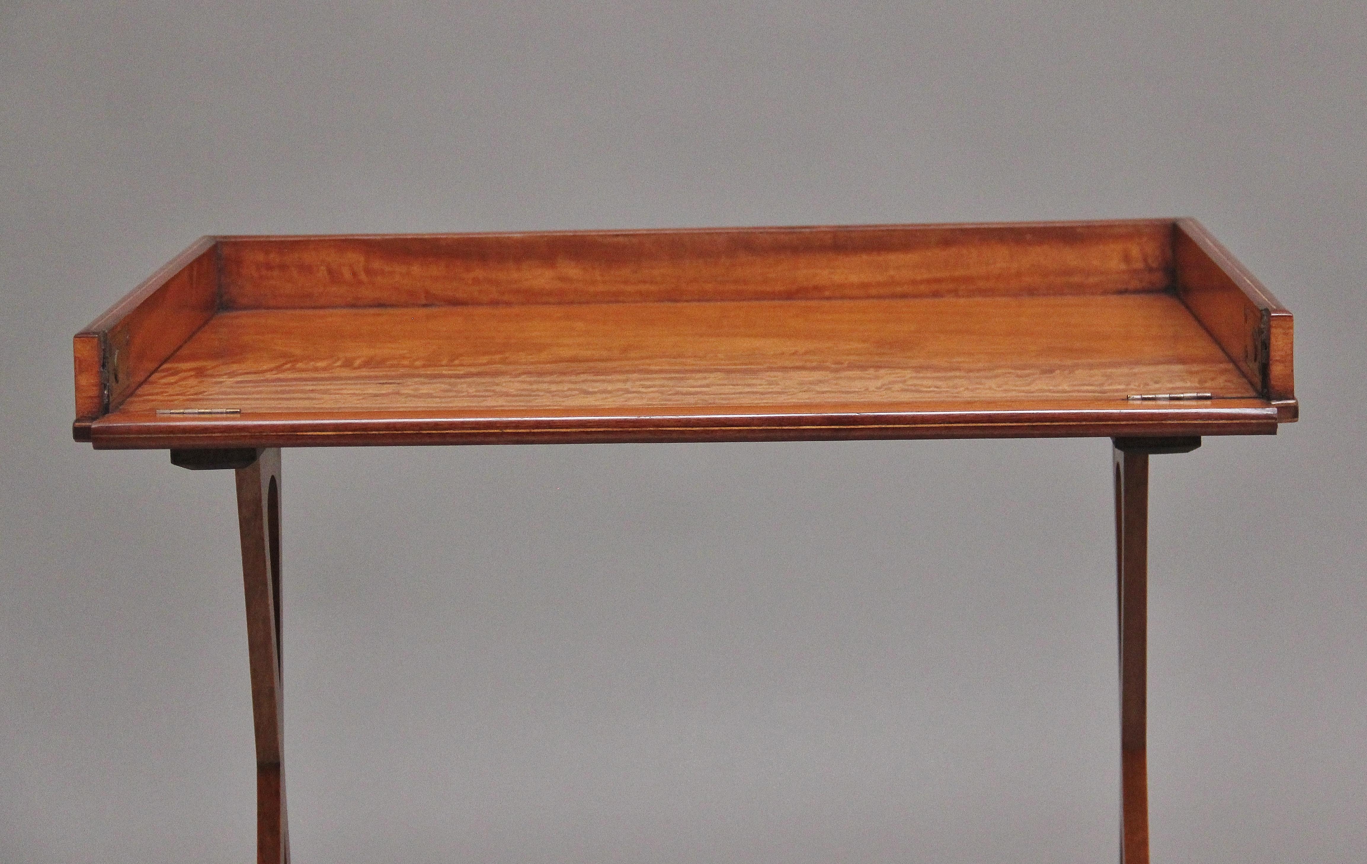 Mid-19th Century 19th Century Sheraton Revival Satinwood Serving Table For Sale