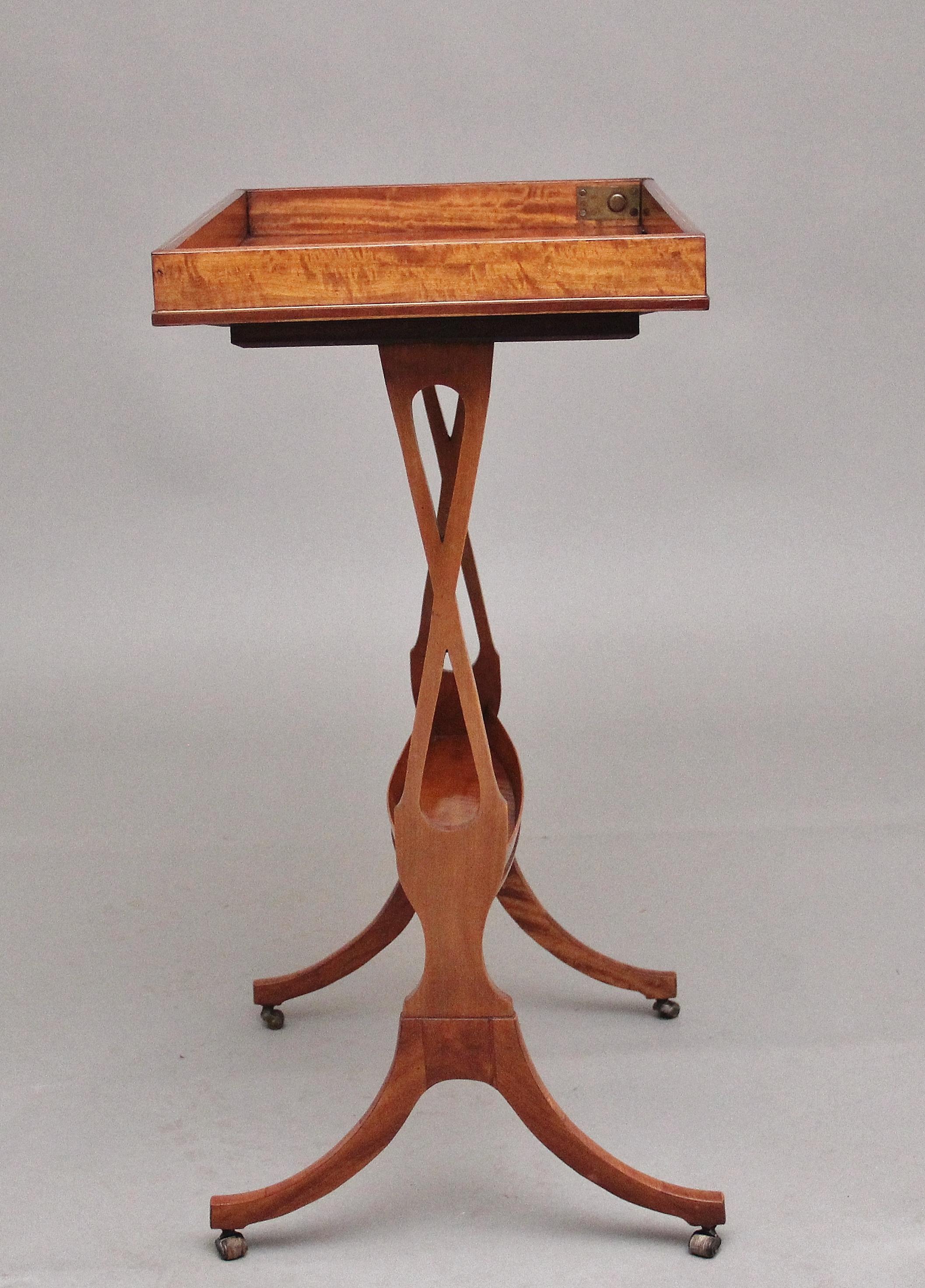 19th Century Sheraton Revival Satinwood Serving Table For Sale 3