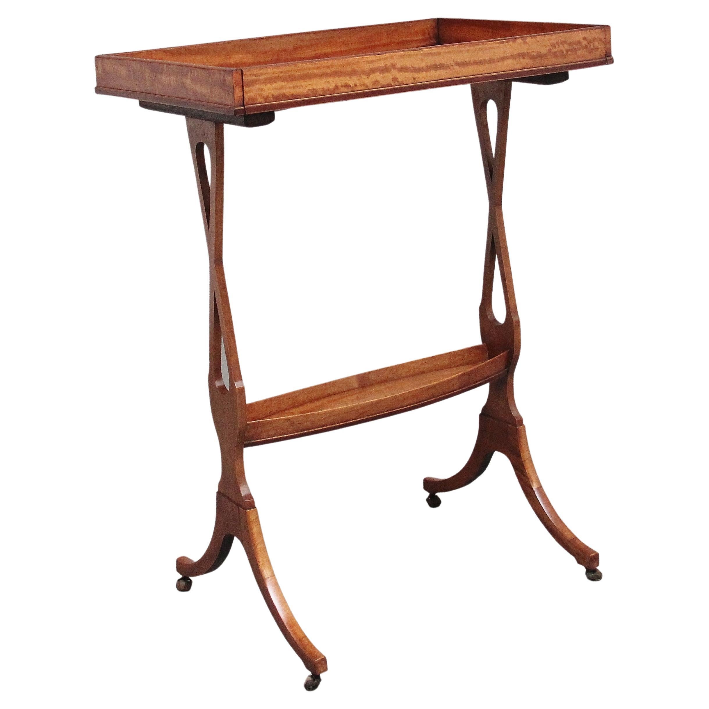 19th Century Sheraton Revival Satinwood Serving Table For Sale