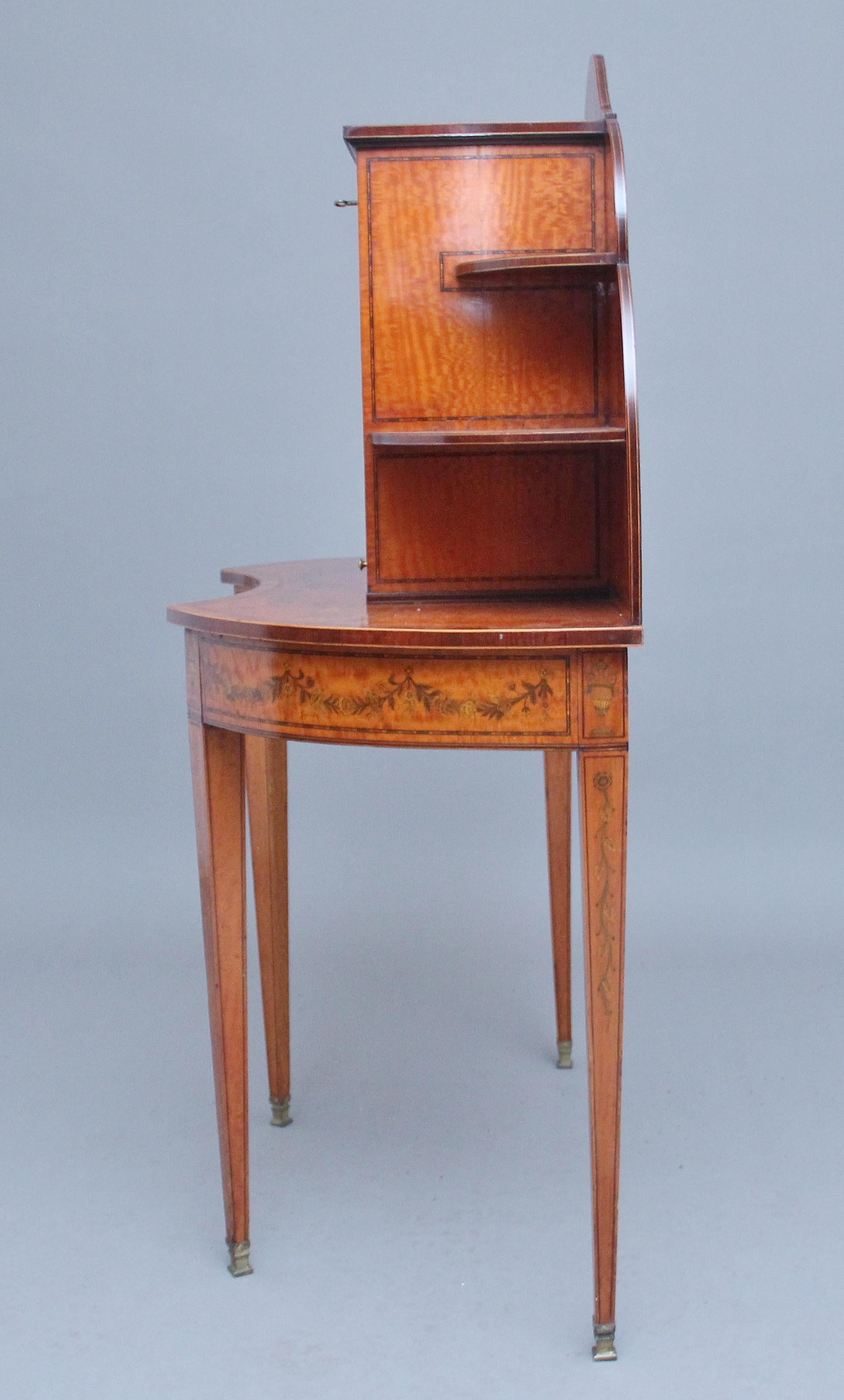 19th Century Sheraton Revival Satinwood Writing Desk For Sale 10