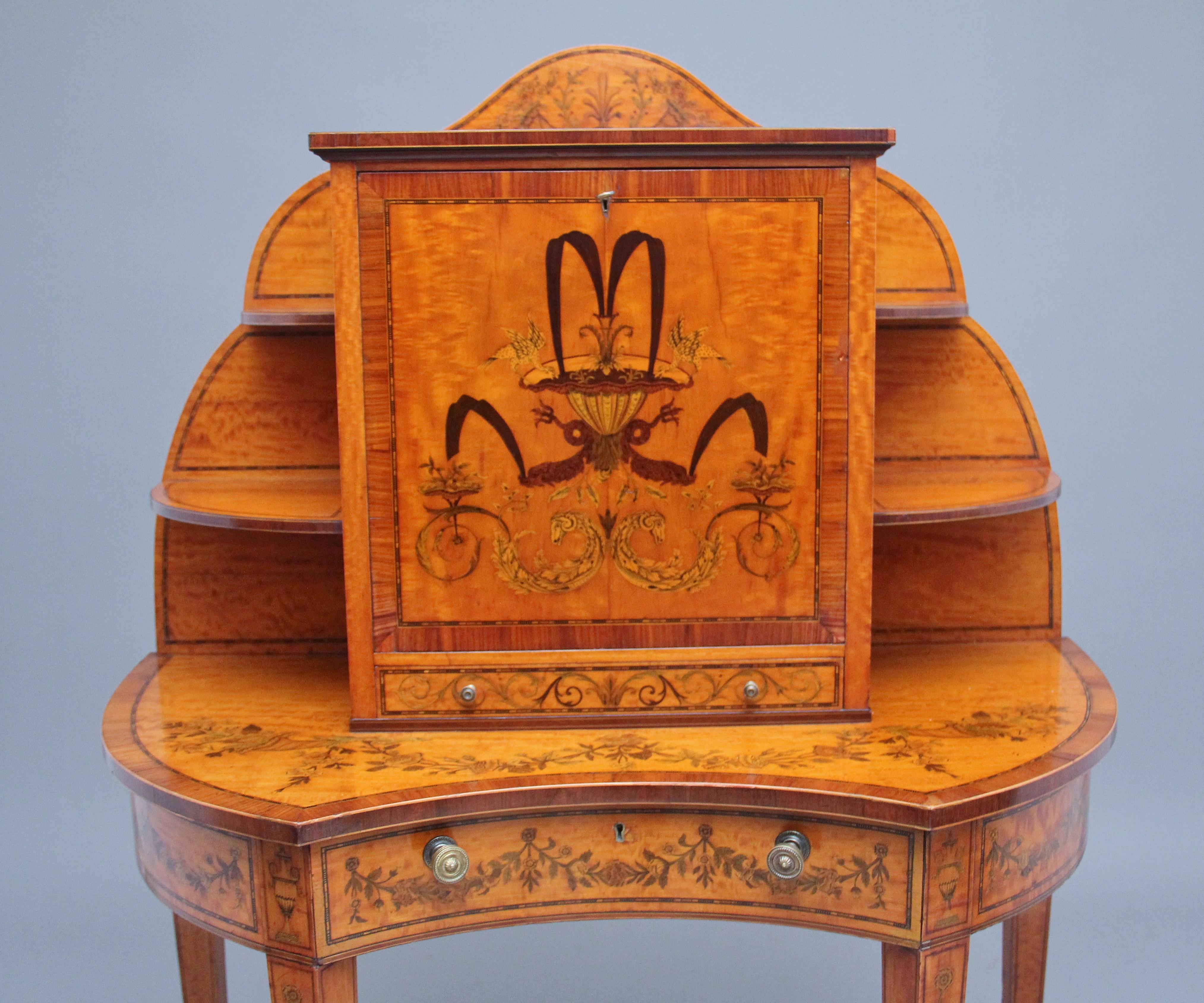 Schreibtisch aus Seidenholz im Sheraton-Revival-Stil des 19. Jahrhunderts im Angebot 3