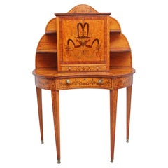 Bureau en bois de citronnier de style néo-historique Sheraton du 19ème siècle