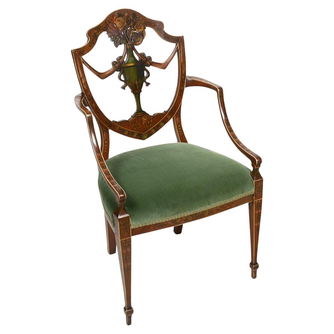 19th Century Sheraton style arm chair For Sale