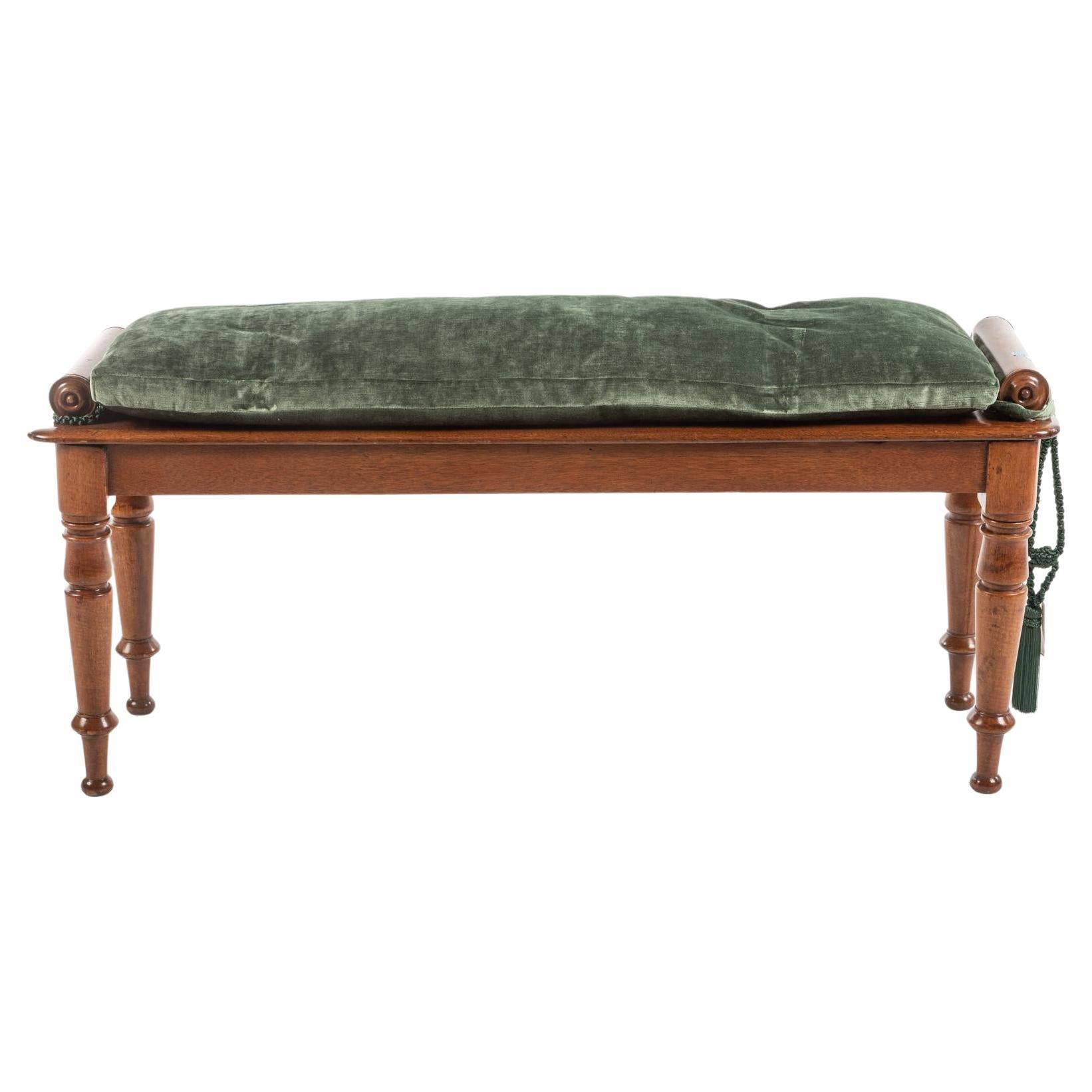 Mahagoni-Doppelbank im Sheraton-Stil des 19. Jahrhunderts im Angebot