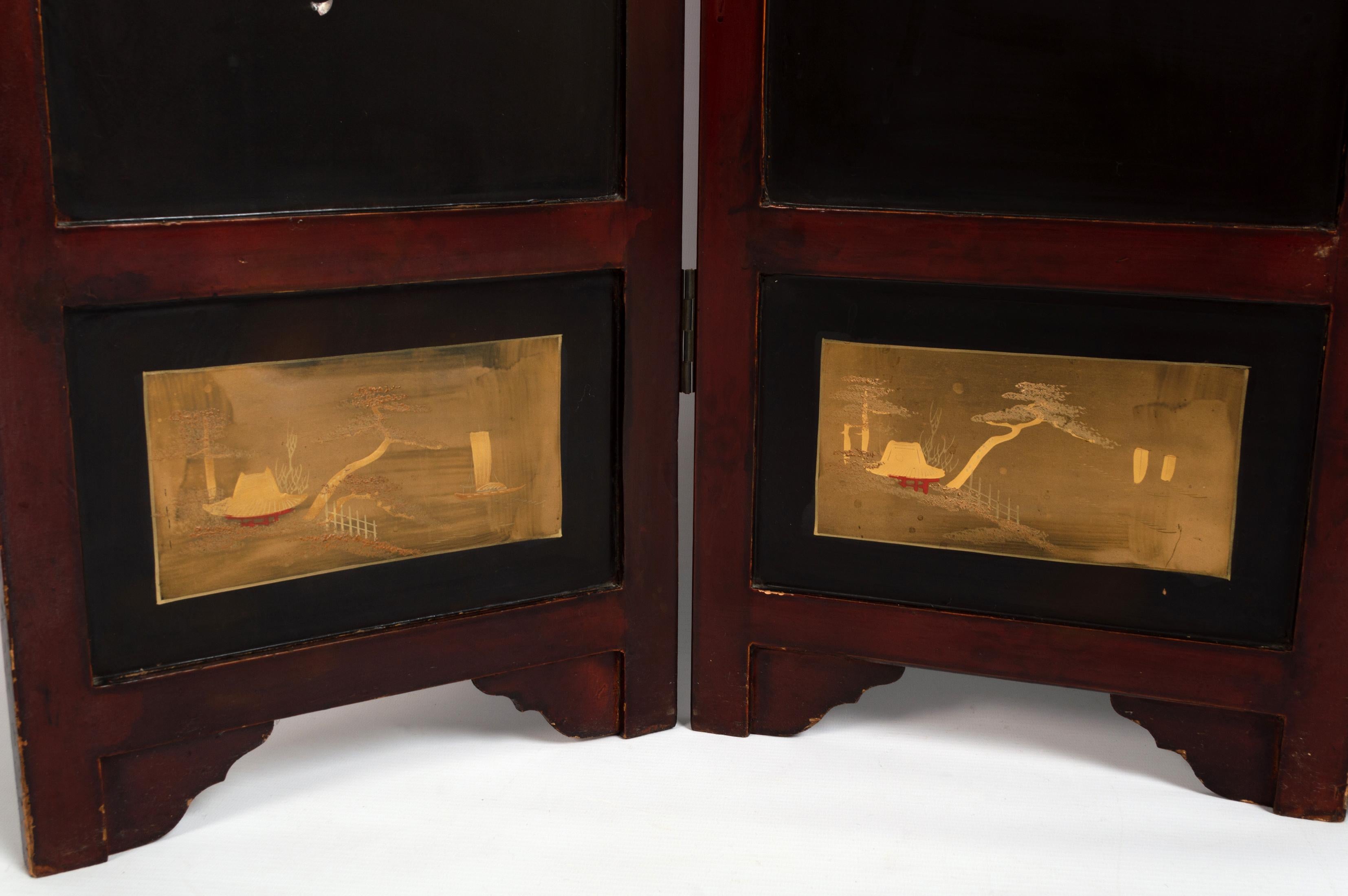 Japanese 19th Century Shibayama Four Panel Screen Meiji Period Japan, C.1880 For Sale