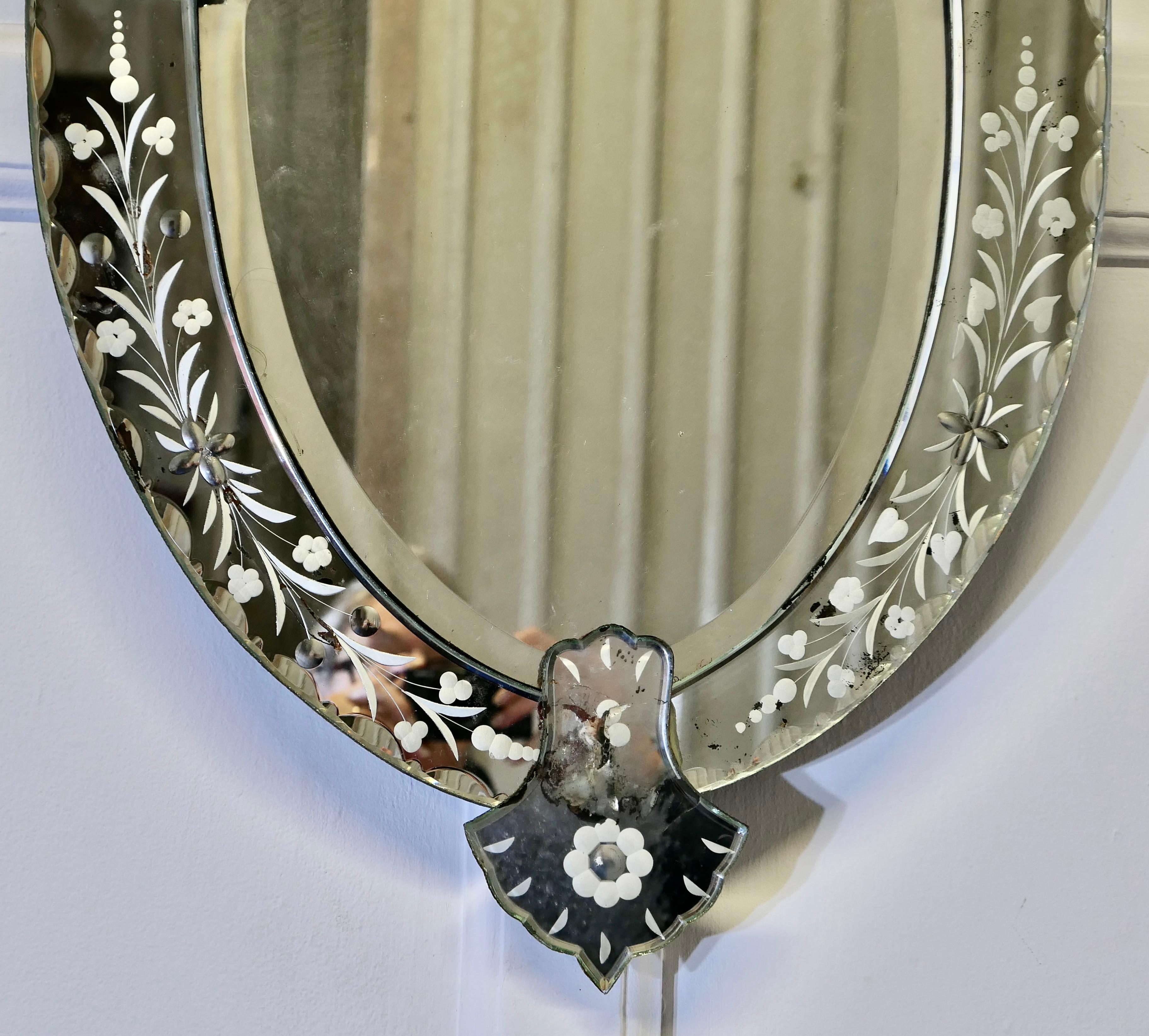 19th Century Shield Venetian Mirror  This is a very unusual piece In Good Condition In Godshill, Isle of Wight