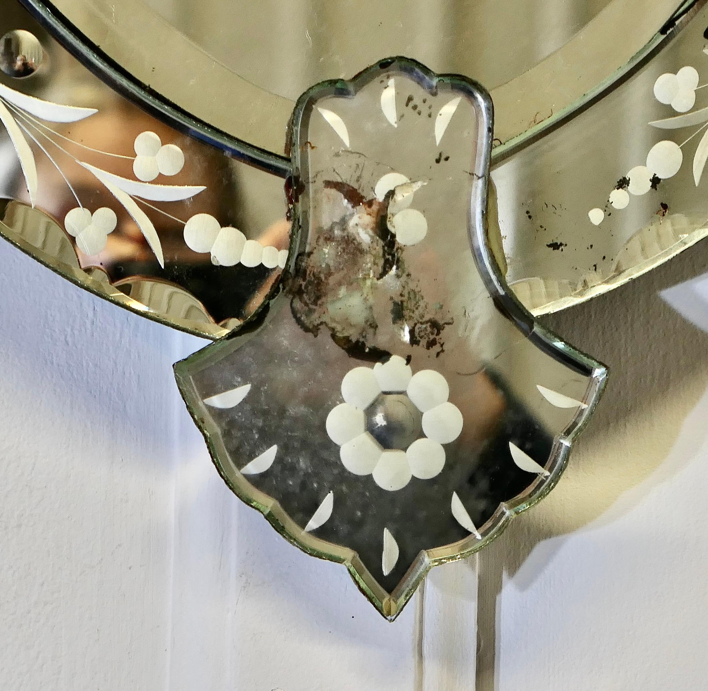 19th Century Shield Venetian Mirror  This is a very unusual piece 1