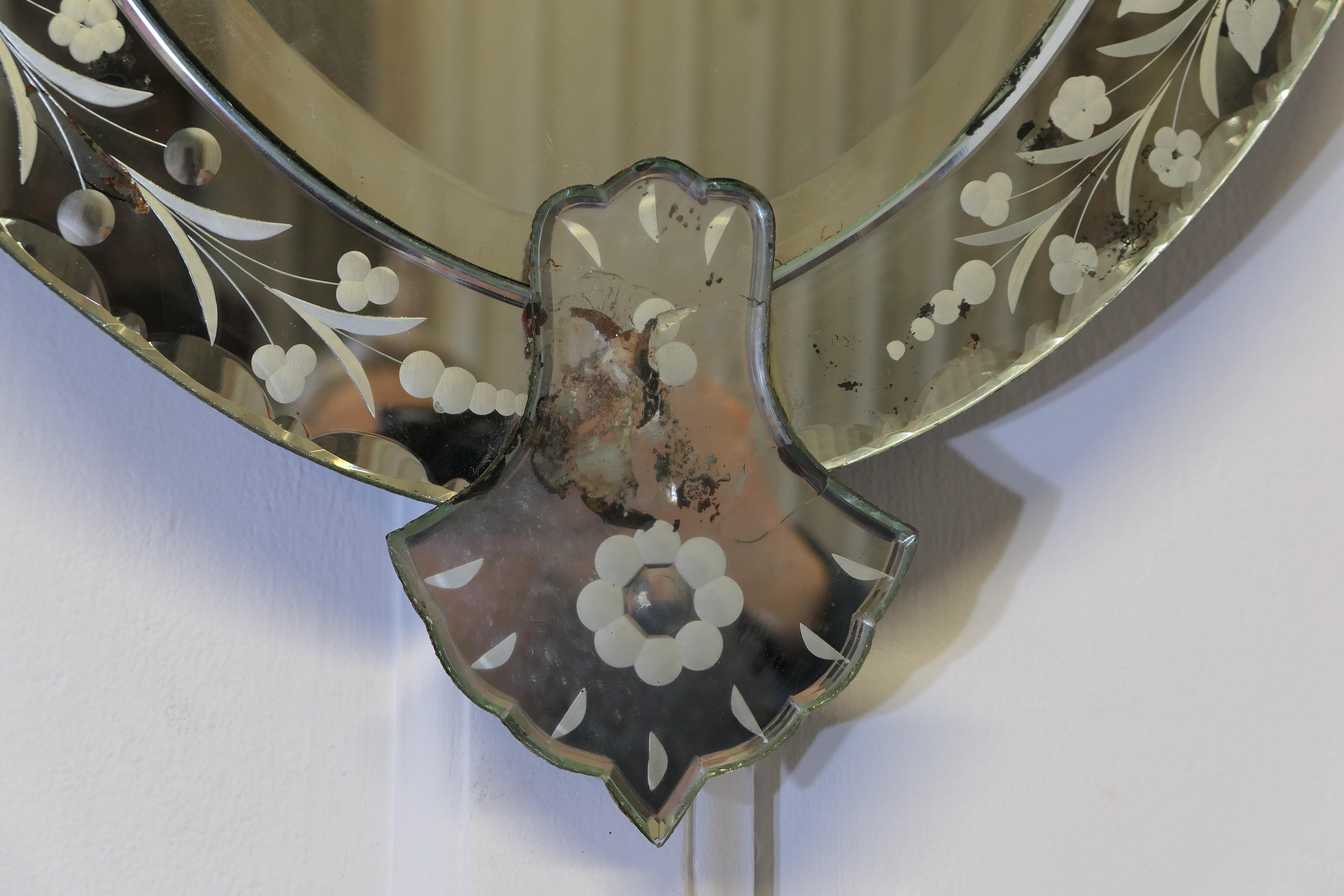 19th Century Shield Venetian Mirror  This is a very unusual piece 4