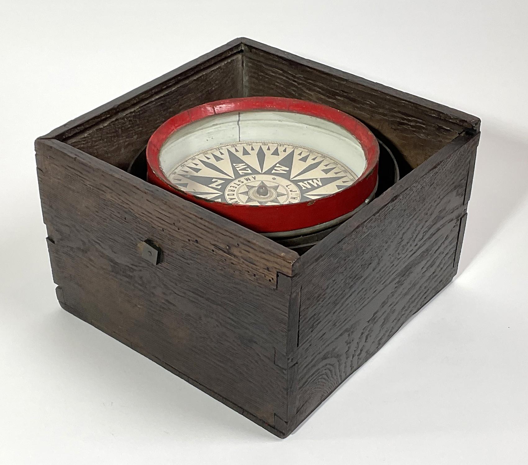 Late 19th Century 19th Century Ships Compass From Amsterdam For Sale