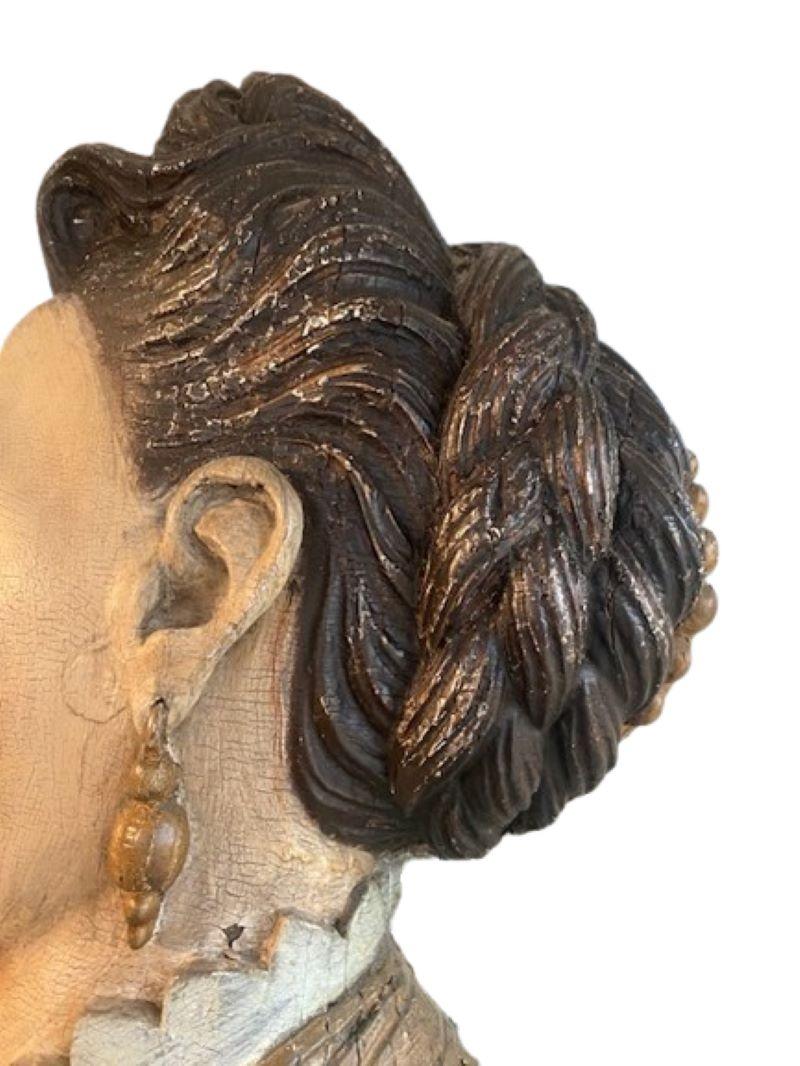 Sculpté à la main Figurine de tableau arrière de navire du 19e siècle en vente