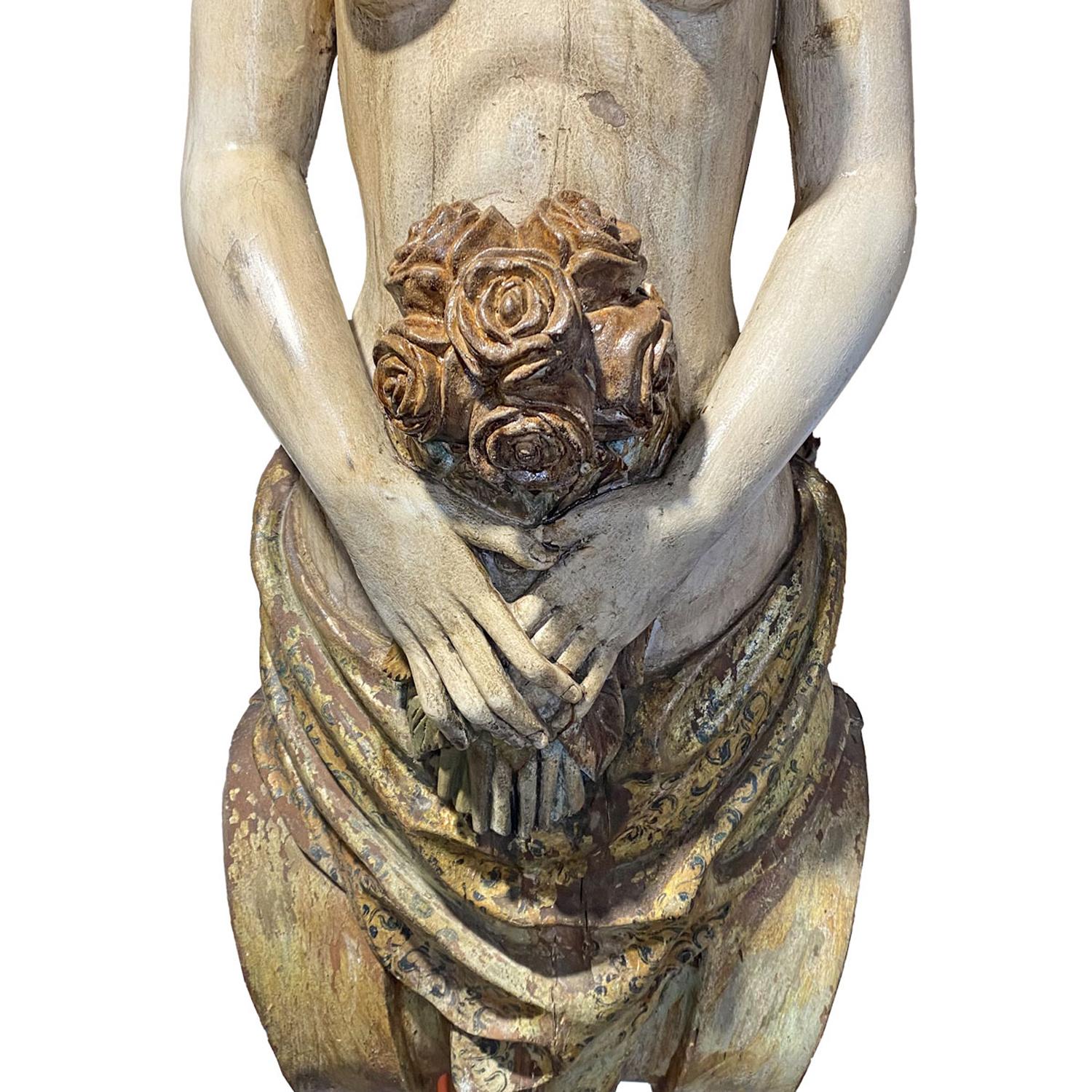 Folk Art 19th Century Ship's Figurhead of a Woman
