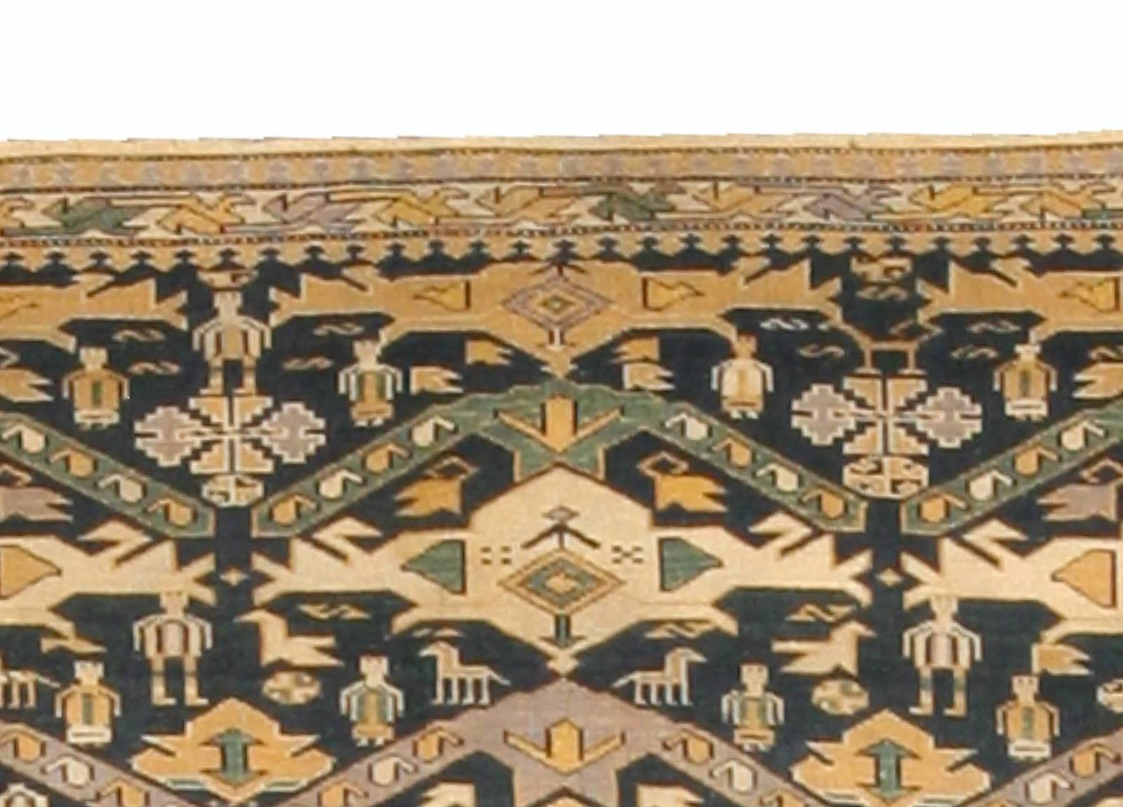 19th Century Shirvan Handmade Wool Rug For Sale 1