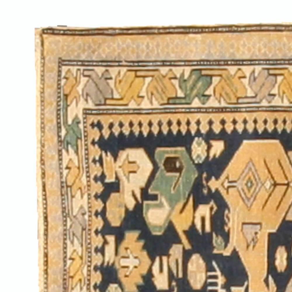 19th Century Shirvan Handmade Wool Rug For Sale 2