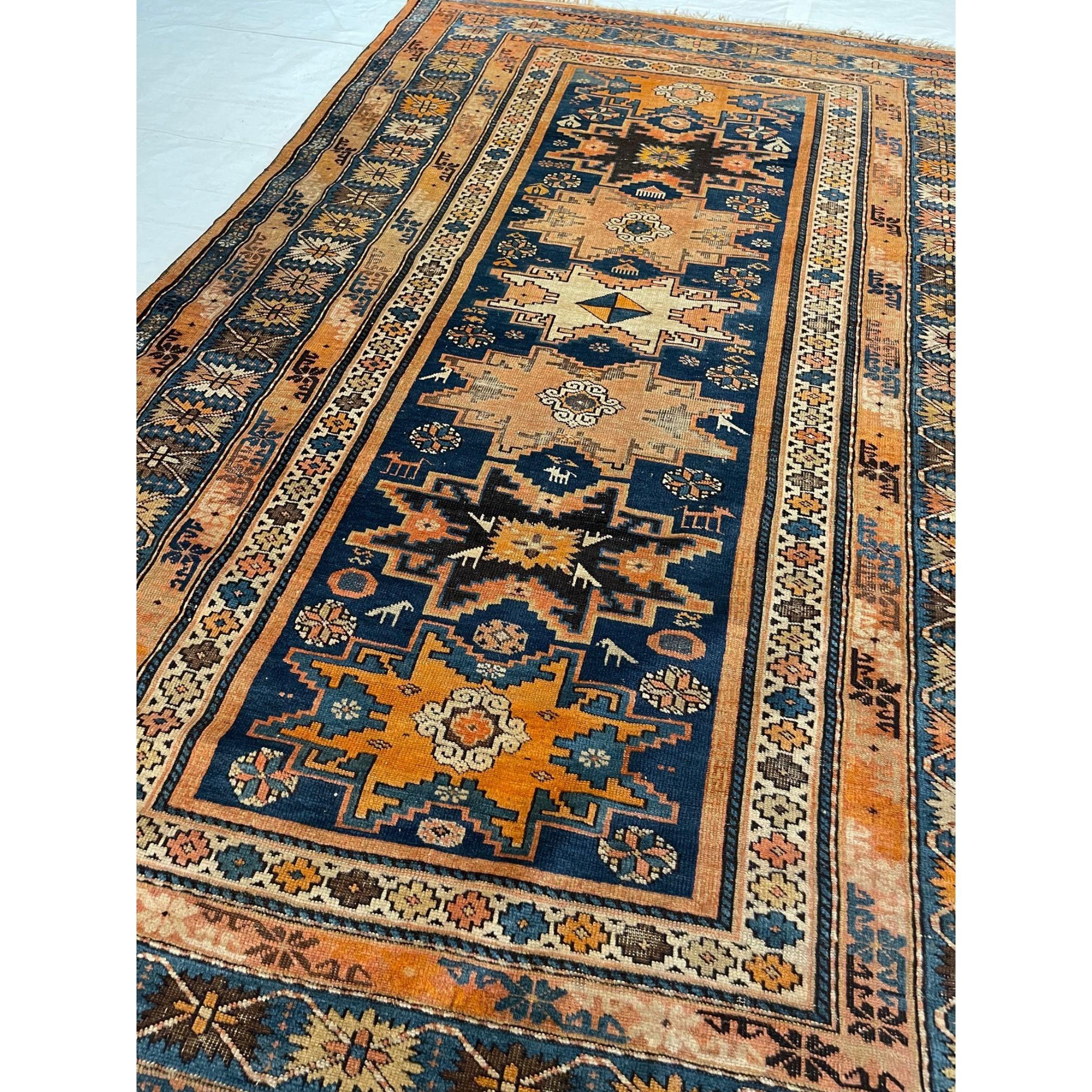 Alfombra Shirvan del siglo XIX 6'5