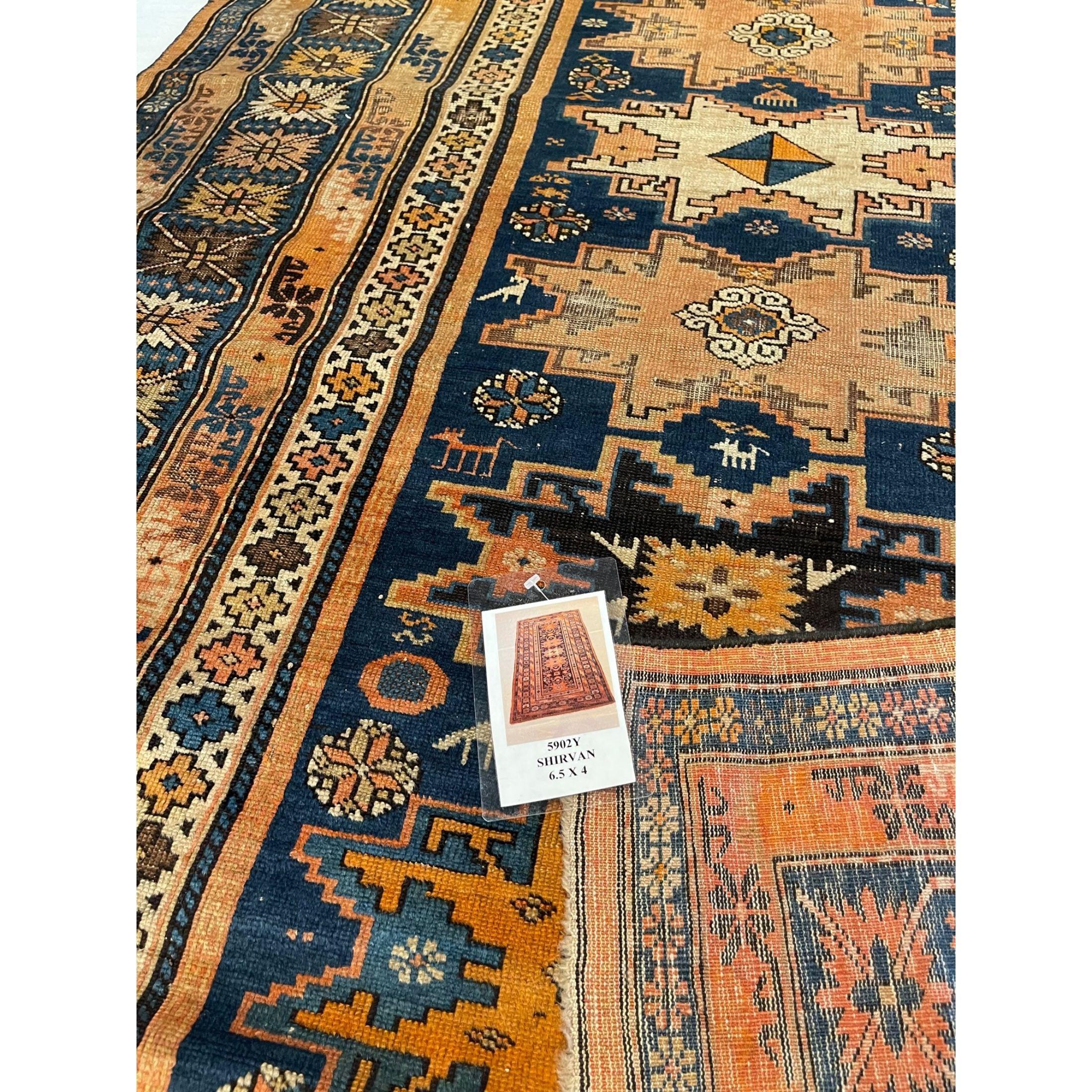 Alfombra Shirvan del Siglo XIX 6'5