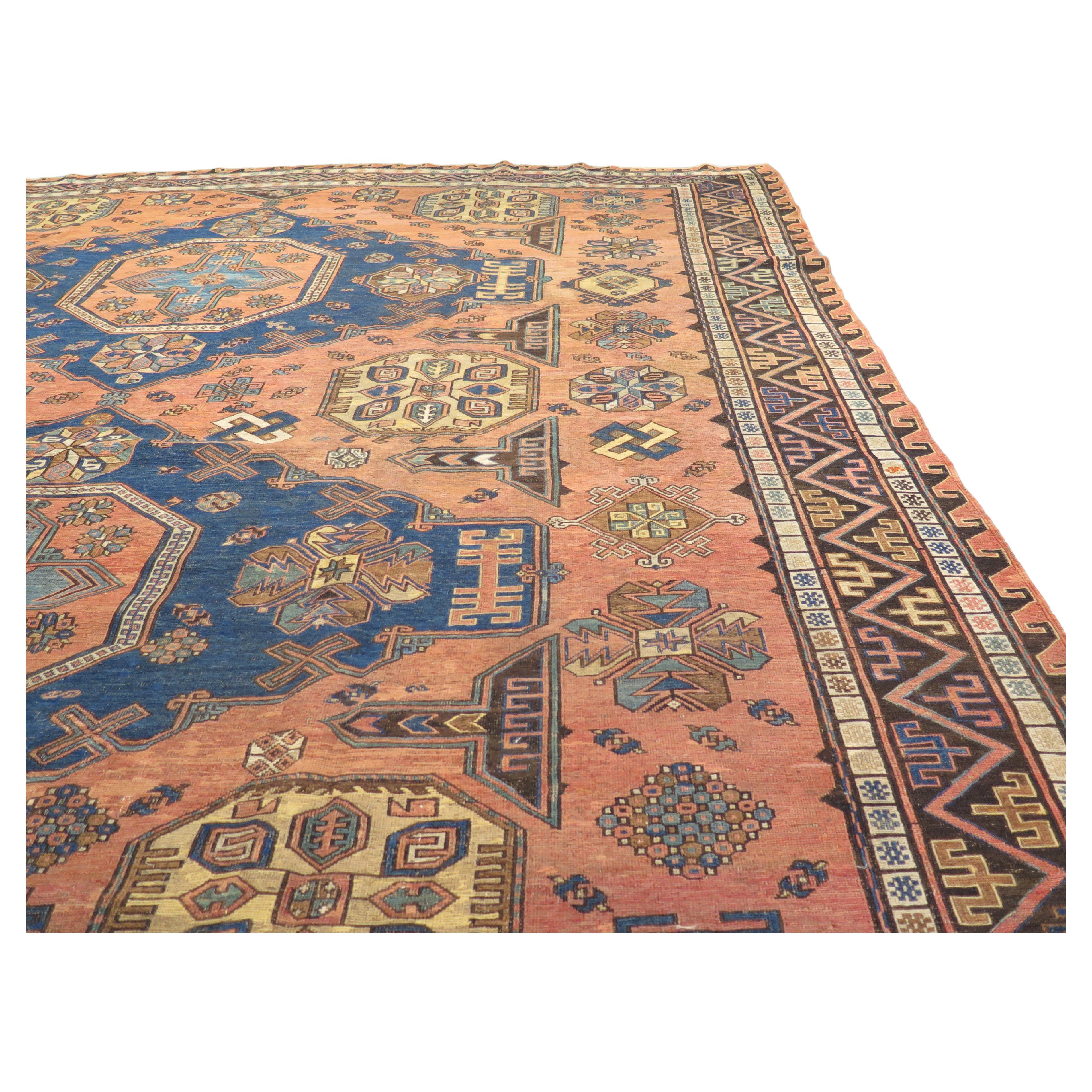 Shirvan Soumac Flachgewebe-Teppich aus dem 19. Jahrhundert