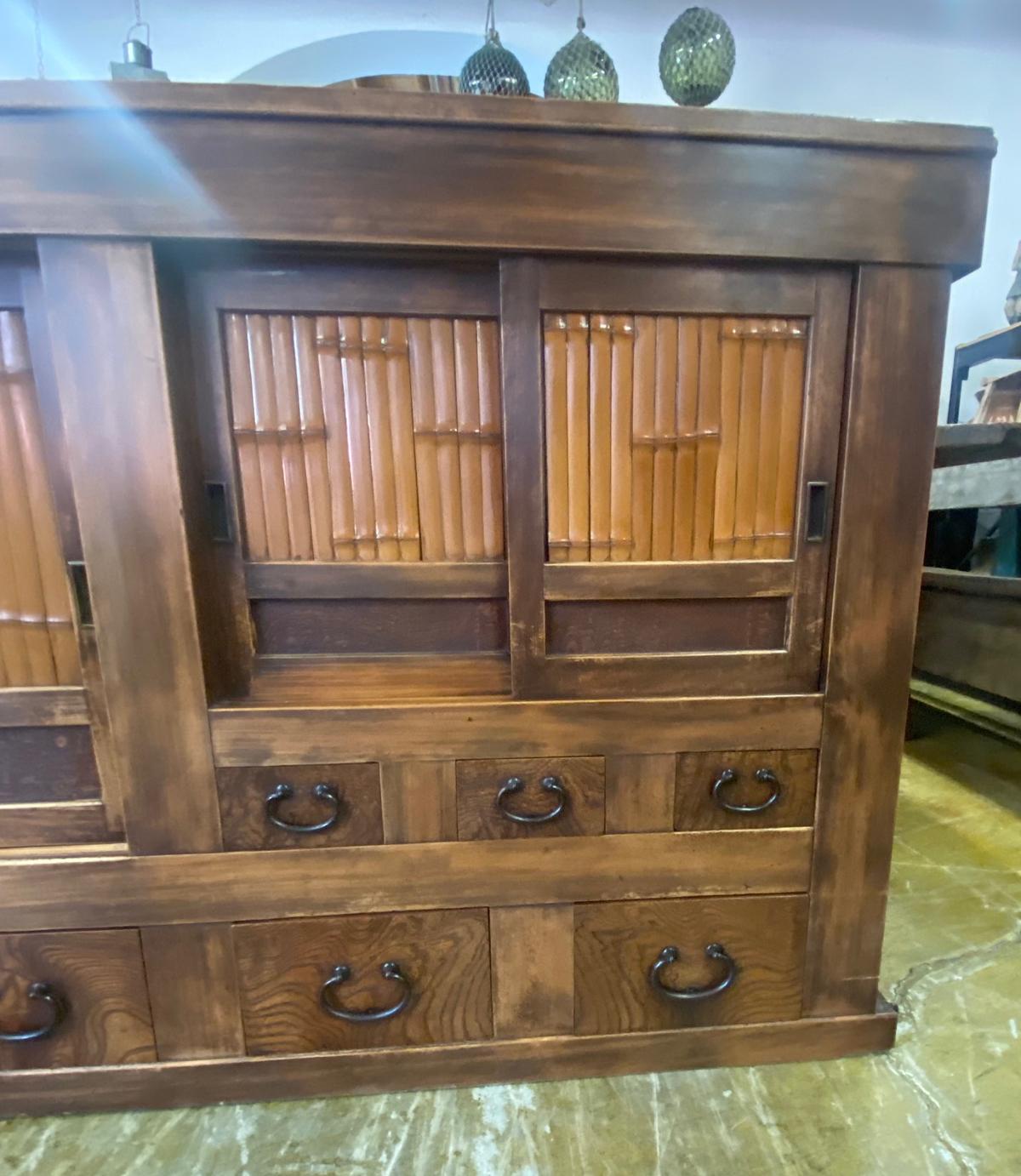 19th Century Shop Chest/Cabinet with Sliding Doors and Drawers In Good Condition For Sale In Los Angeles, CA
