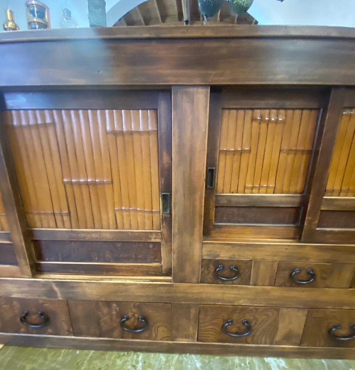 20th Century 19th Century Shop Chest/Cabinet with Sliding Doors and Drawers For Sale