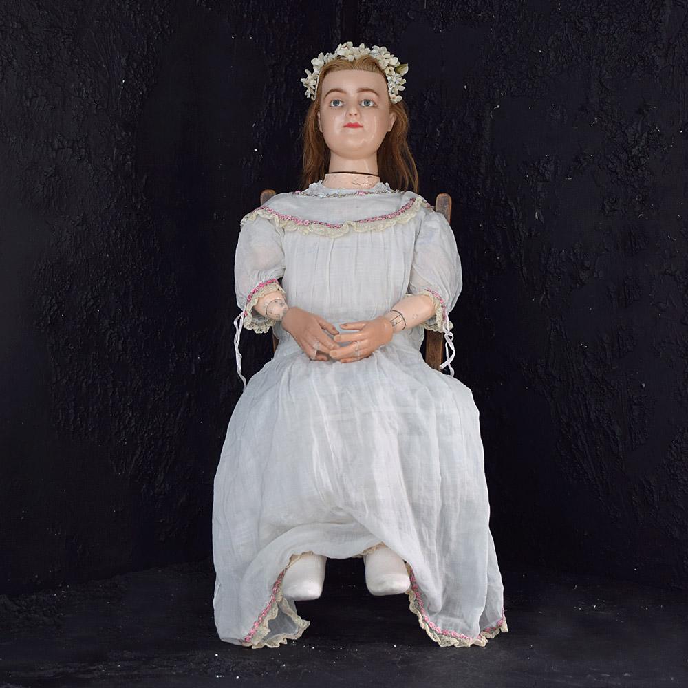 Early Victorian 19th Century Shop Display Wax Mannequin Figure