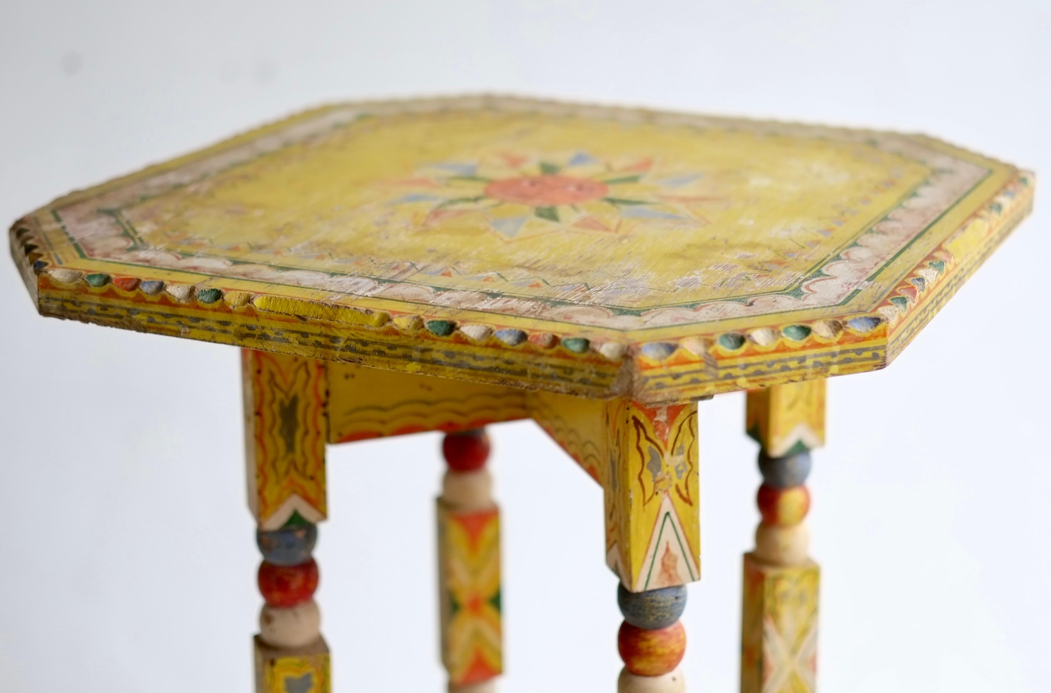 Wood 19th Century Sicilian Folk Art Side Table