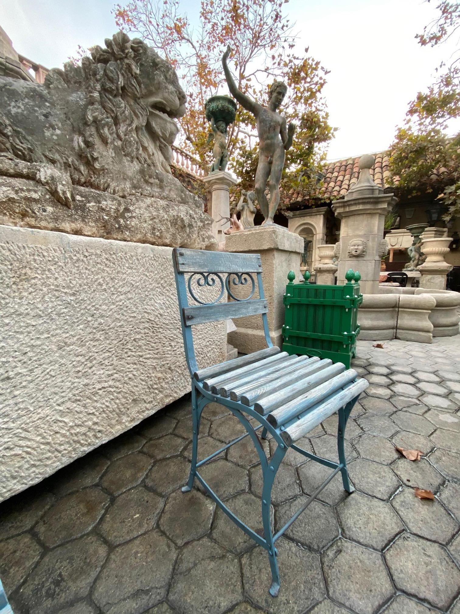 XIXe siècle 19ème siècle Side Table Garden Chair fait à la main meubles en fer & Bois Antique:: LA en vente