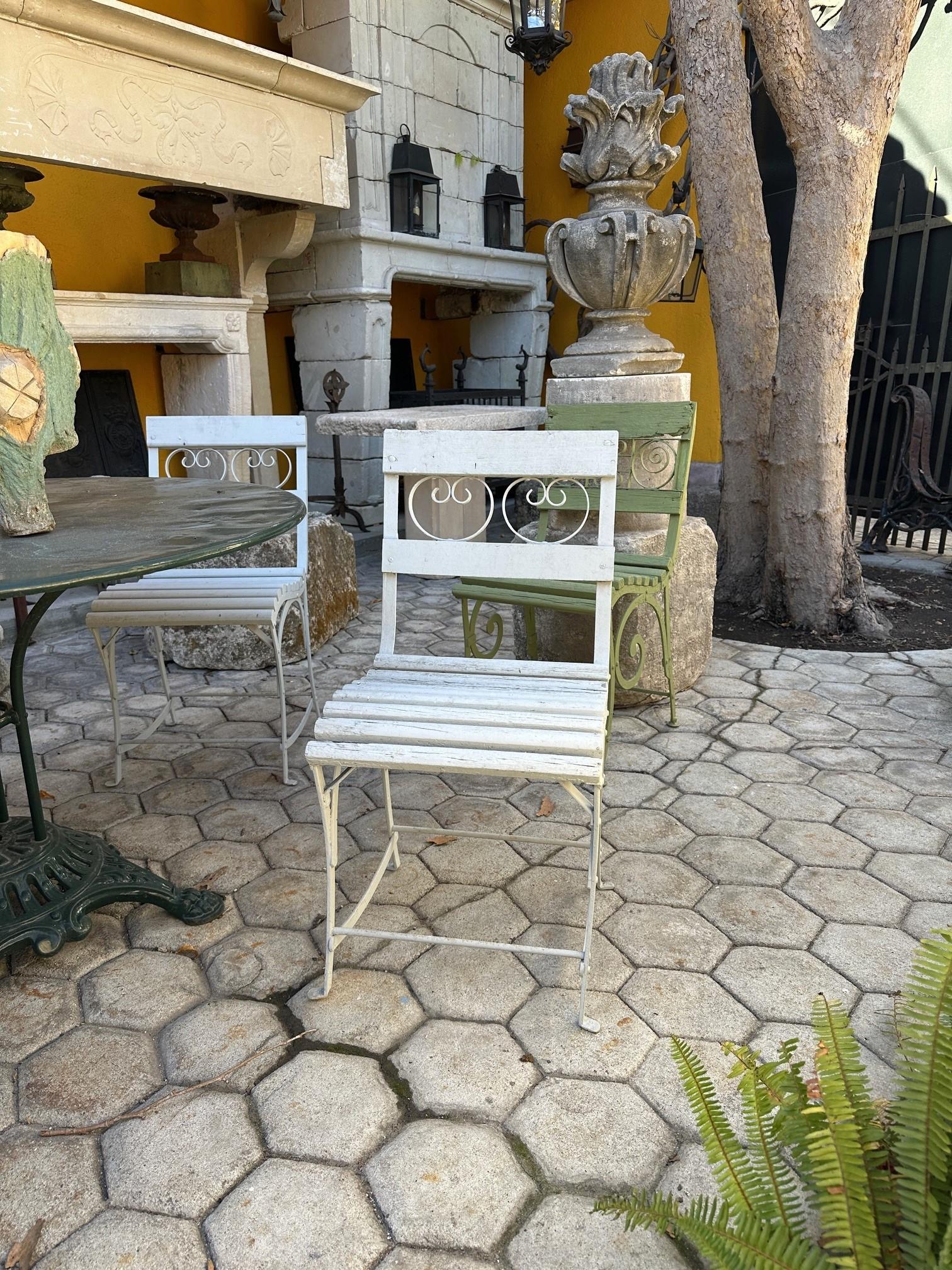 Century Side Handmade Garden Table Chairs Furniture Ferro e Wood Antique LA in vendita 7