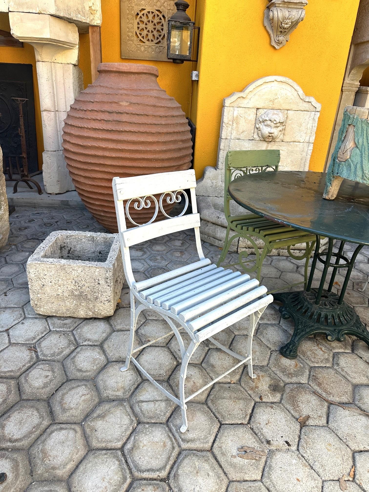 Century Side Handmade Garden Table Chairs Furniture Ferro e Wood Antique LA in vendita 8