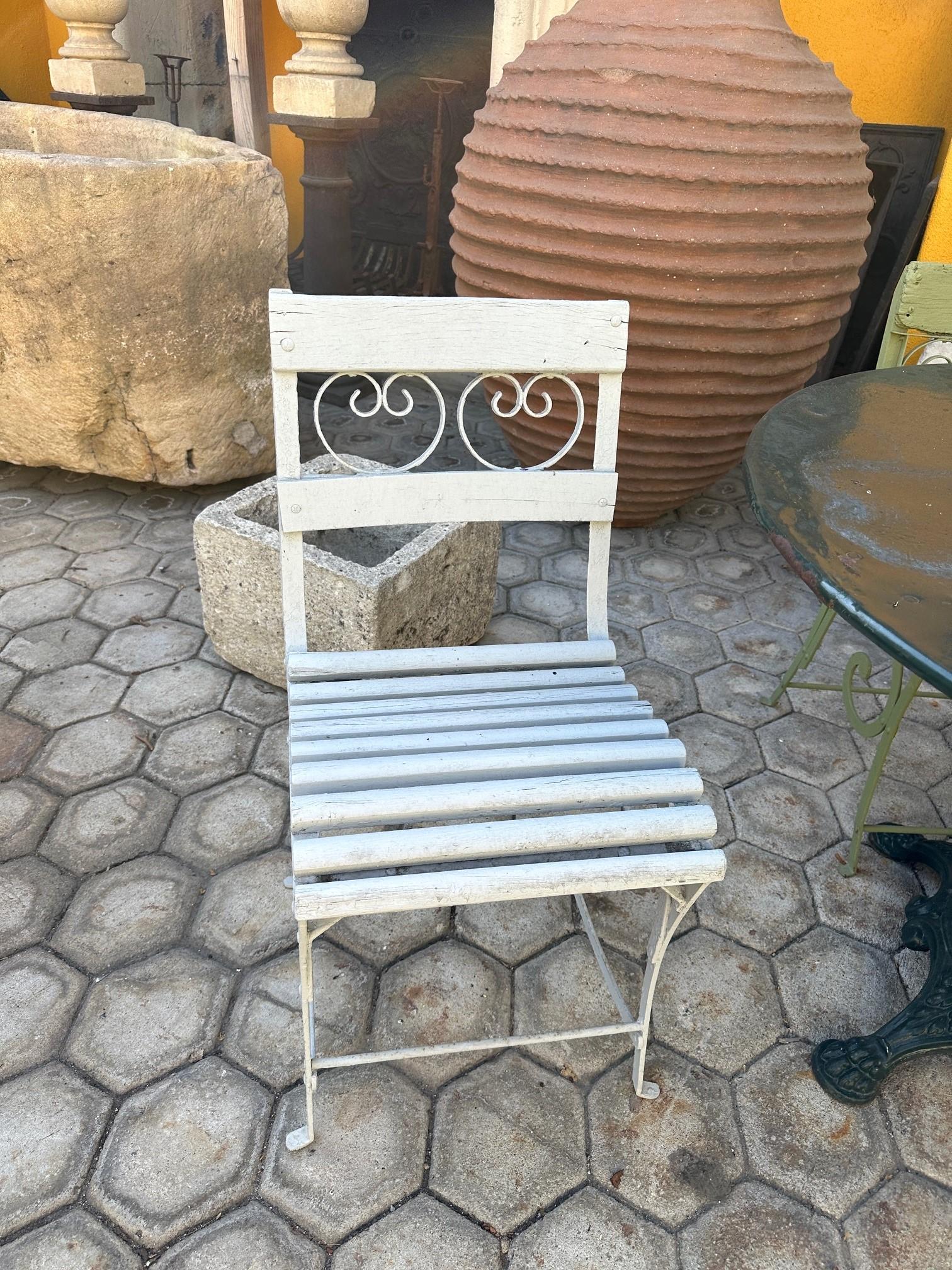 Century Side Handmade Garden Table Chairs Furniture Ferro e Wood Antique LA in vendita 9