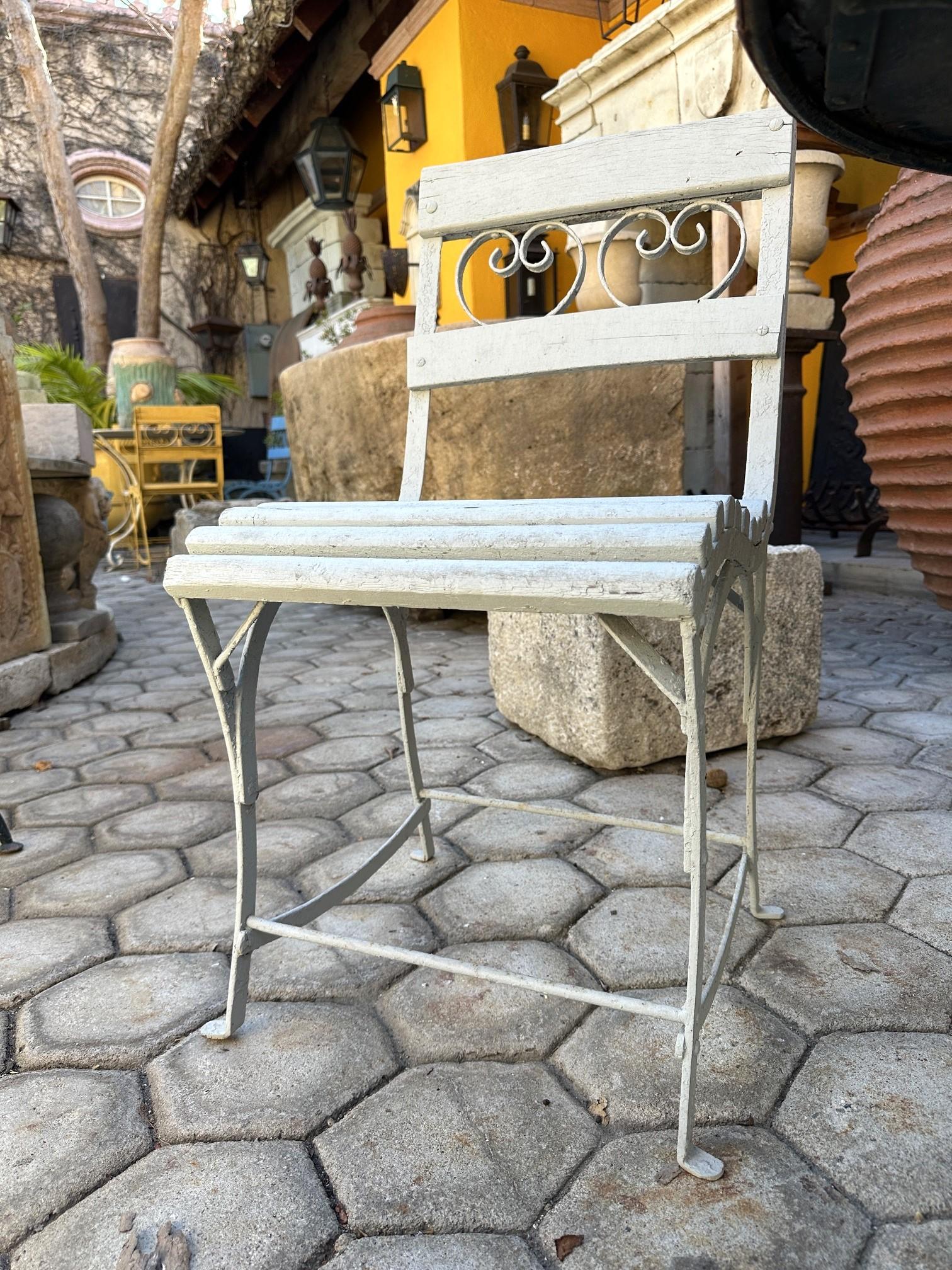Century Side Handmade Garden Table Chairs Furniture Ferro e Wood Antique LA in vendita 10