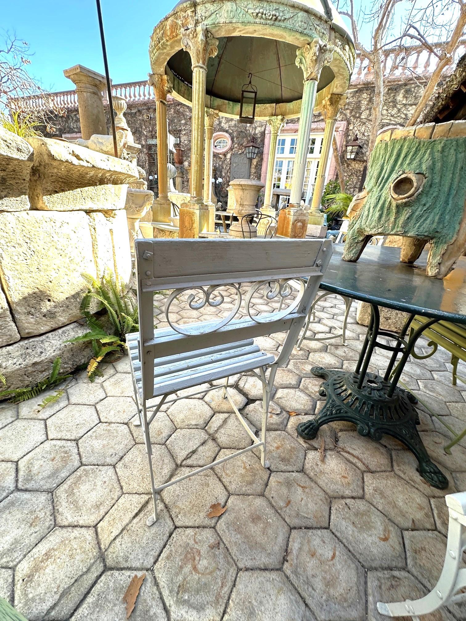 Century Side Handmade Garden Table Chairs Furniture Ferro e Wood Antique LA in vendita 1