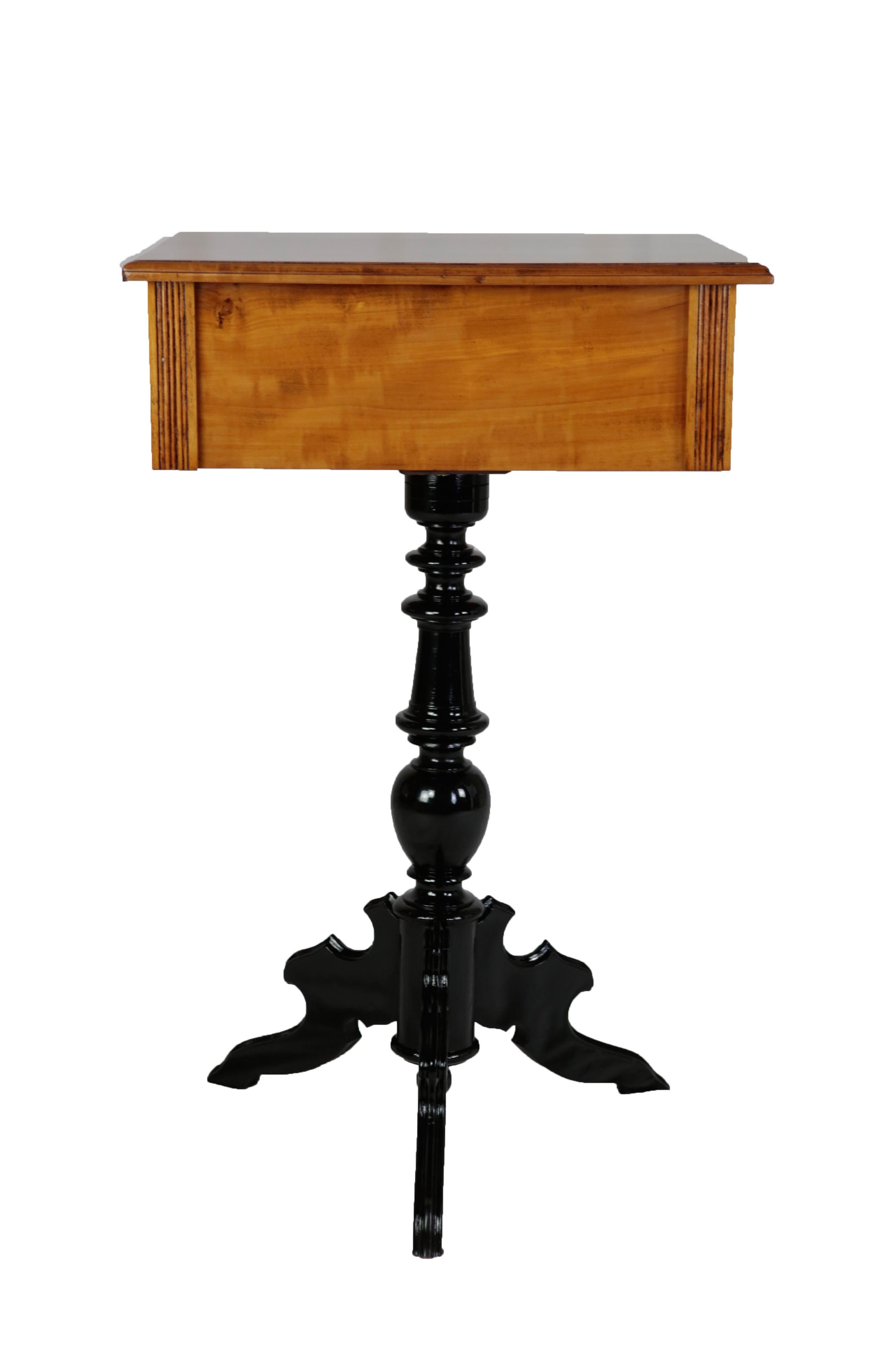 Veneer 19th Century Side Table, circa 1880, Beechwood For Sale