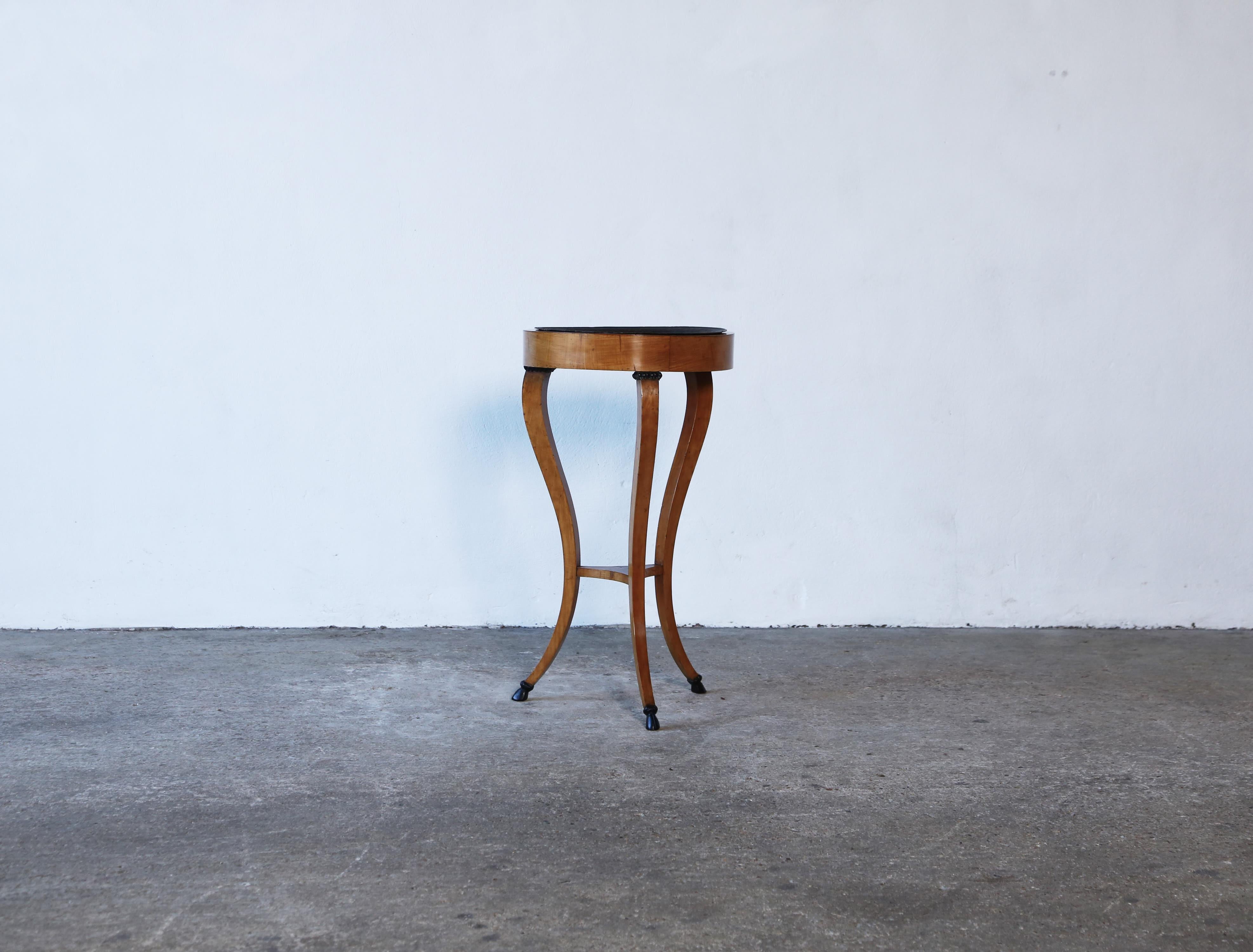 Beech 19th Century Side Table (Gueridon / Jardiniere), With Hoof Feet, Italy For Sale