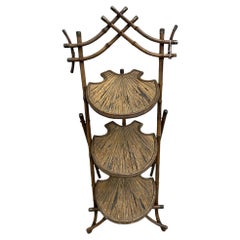 Tavolino in bambù e paglia del XIX secolo