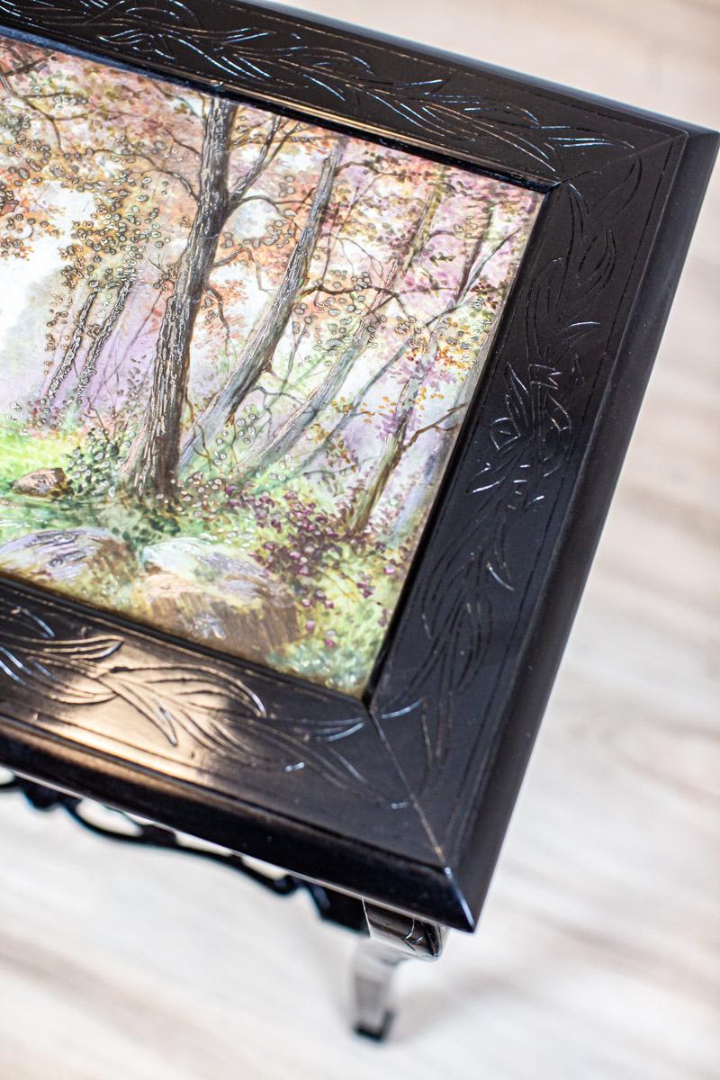 19th-Century Side Table with Ceramic Top For Sale 9