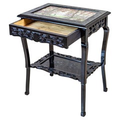 19th-Century Side Table with Ceramic Top