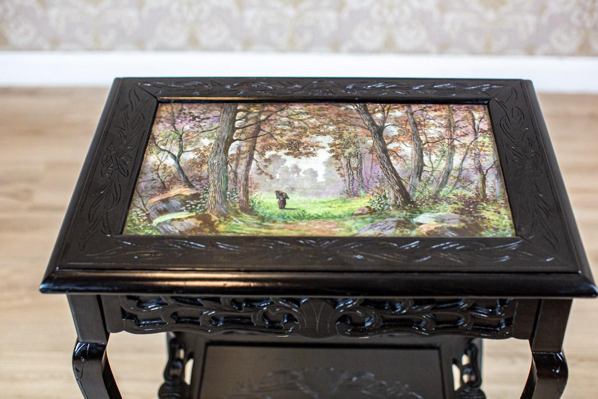 19th-Century Side Table with Ceramic Top For Sale 1