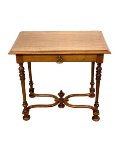 19th Century Writing Desk with Frieze Drawer and Baluster Turned Legs