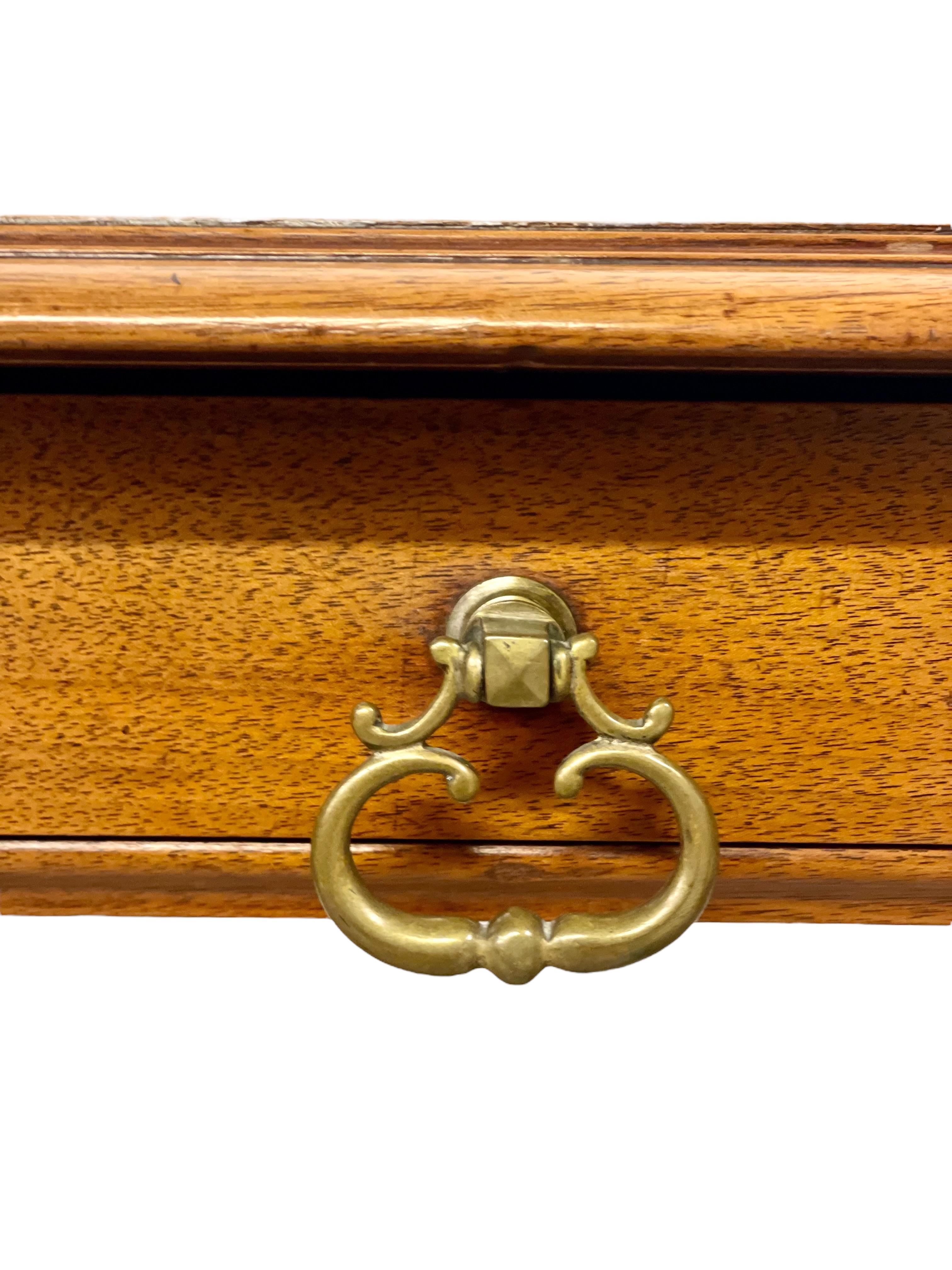 Walnut 19th Century Side Table with Frieze Drawer and Baluster Turned Legs For Sale