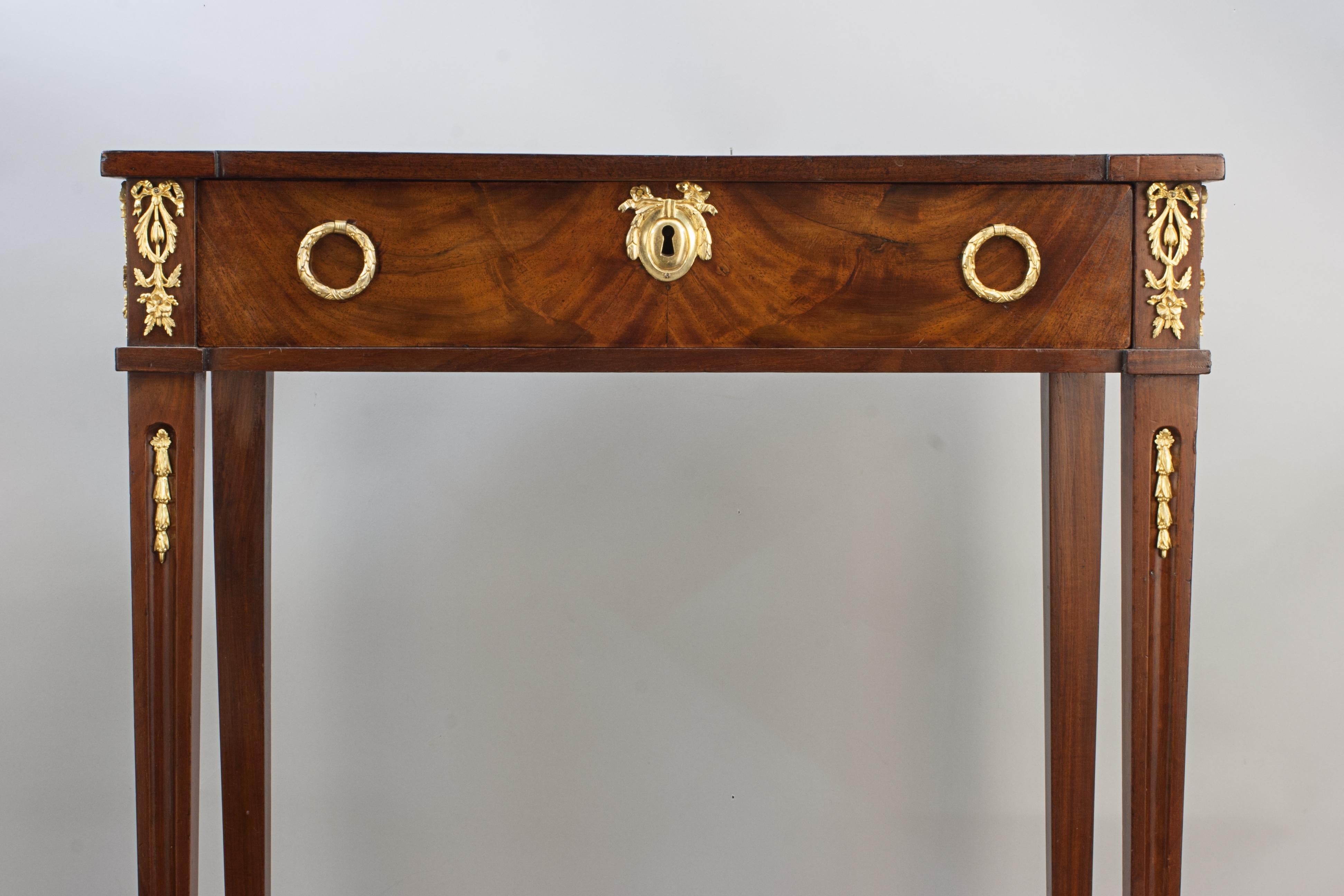 Mahogany 19th Century Side Table with Gilt Fittings For Sale