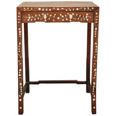 Antique 19th Century Side Table with Mother of Pearl Inlay