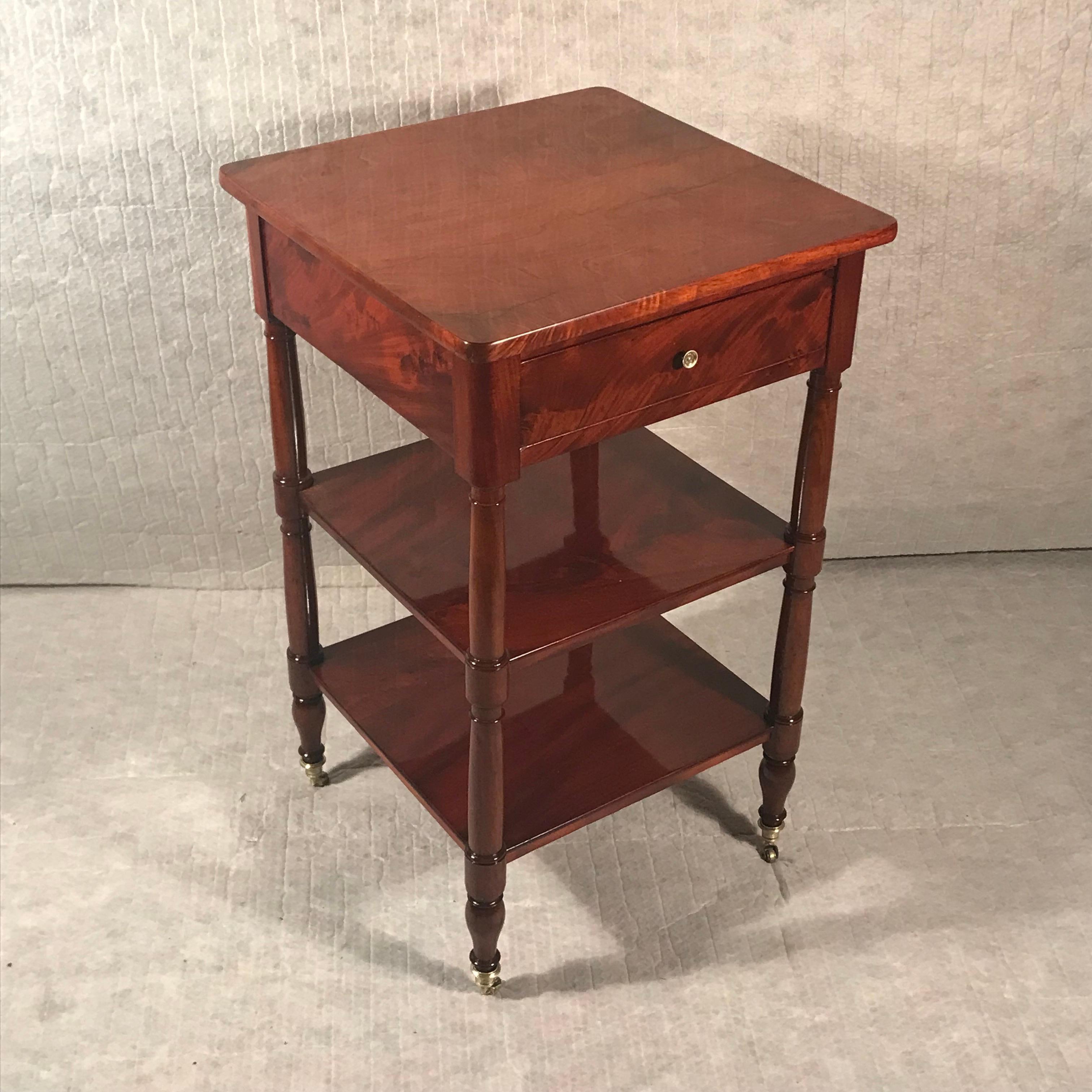 Biedermeier 19th century Side Table with Shelves, Germany 19th century For Sale